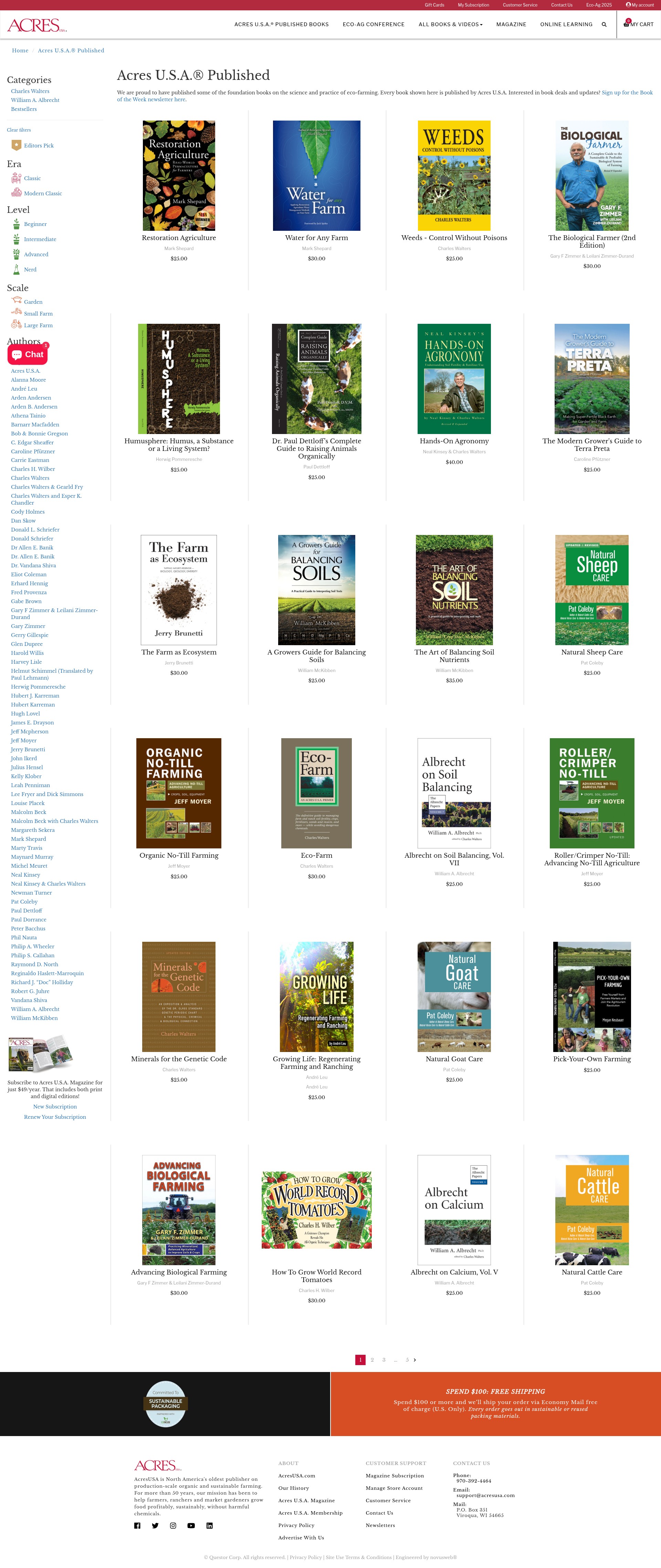 Screenshot of bookstore.acresusa.com