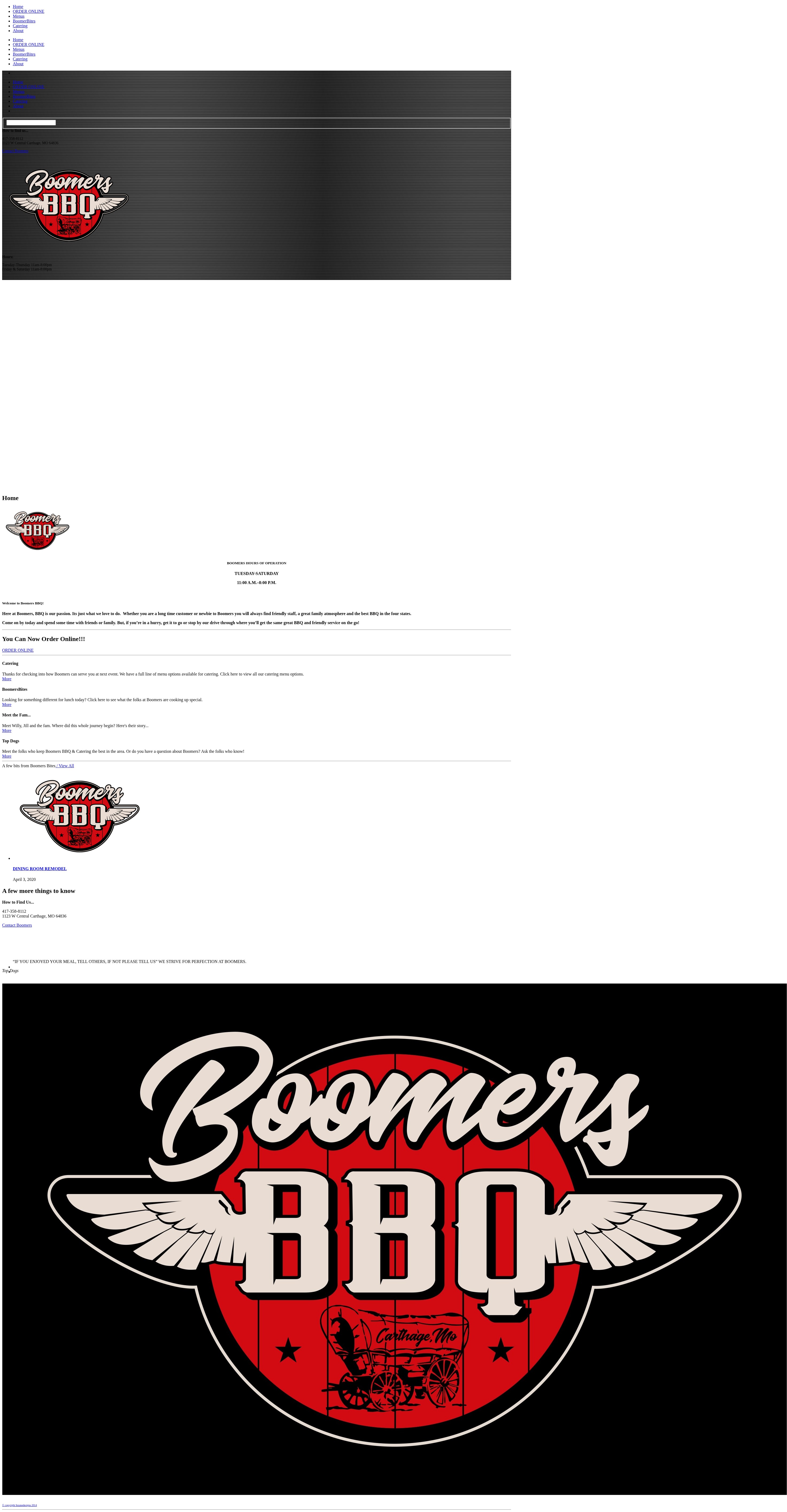 Screenshot of boomersbbqandcatering.com