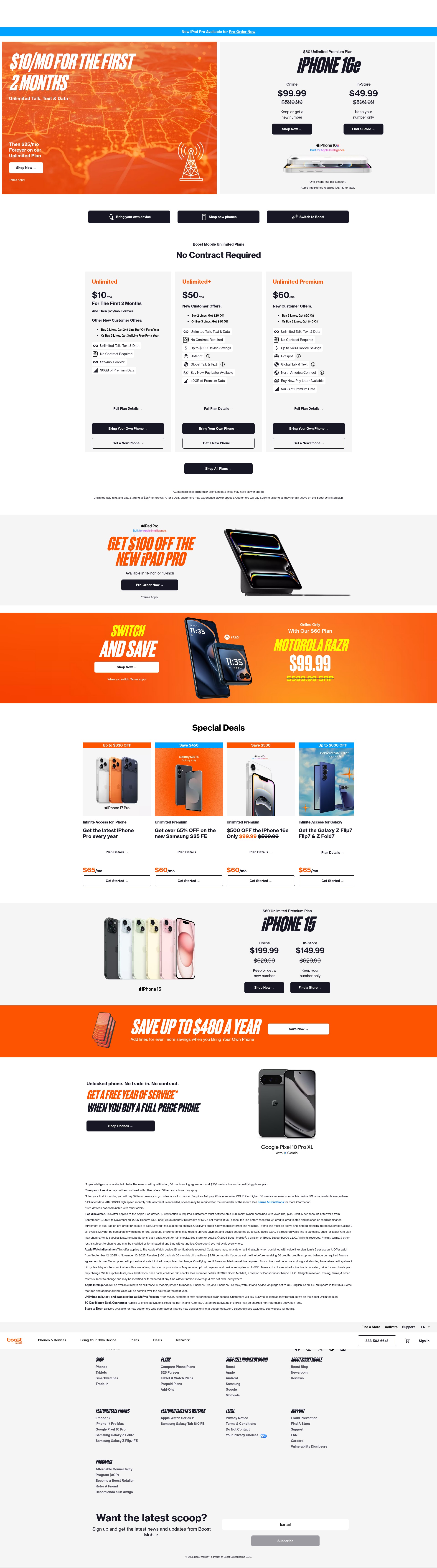 Screenshot of boostmobile.com