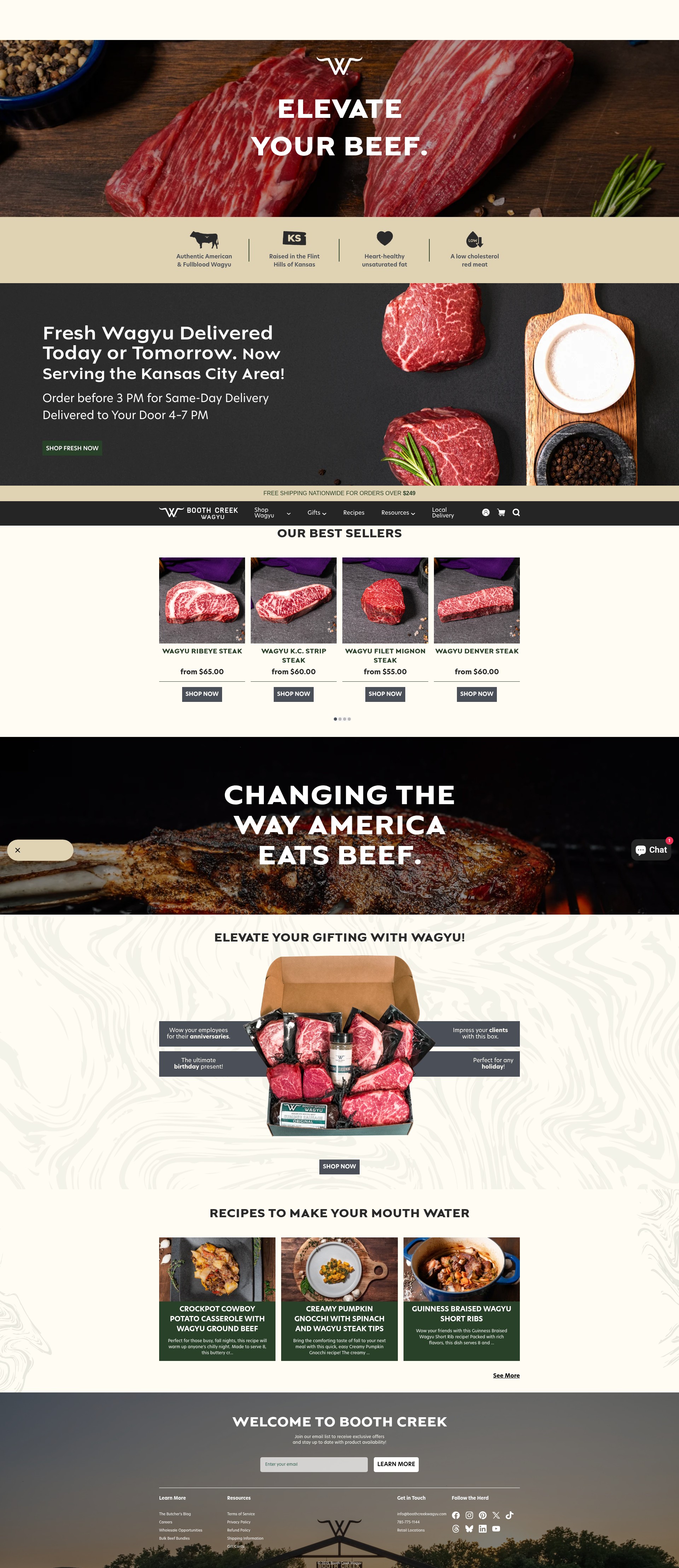 Screenshot of boothcreekwagyu.com