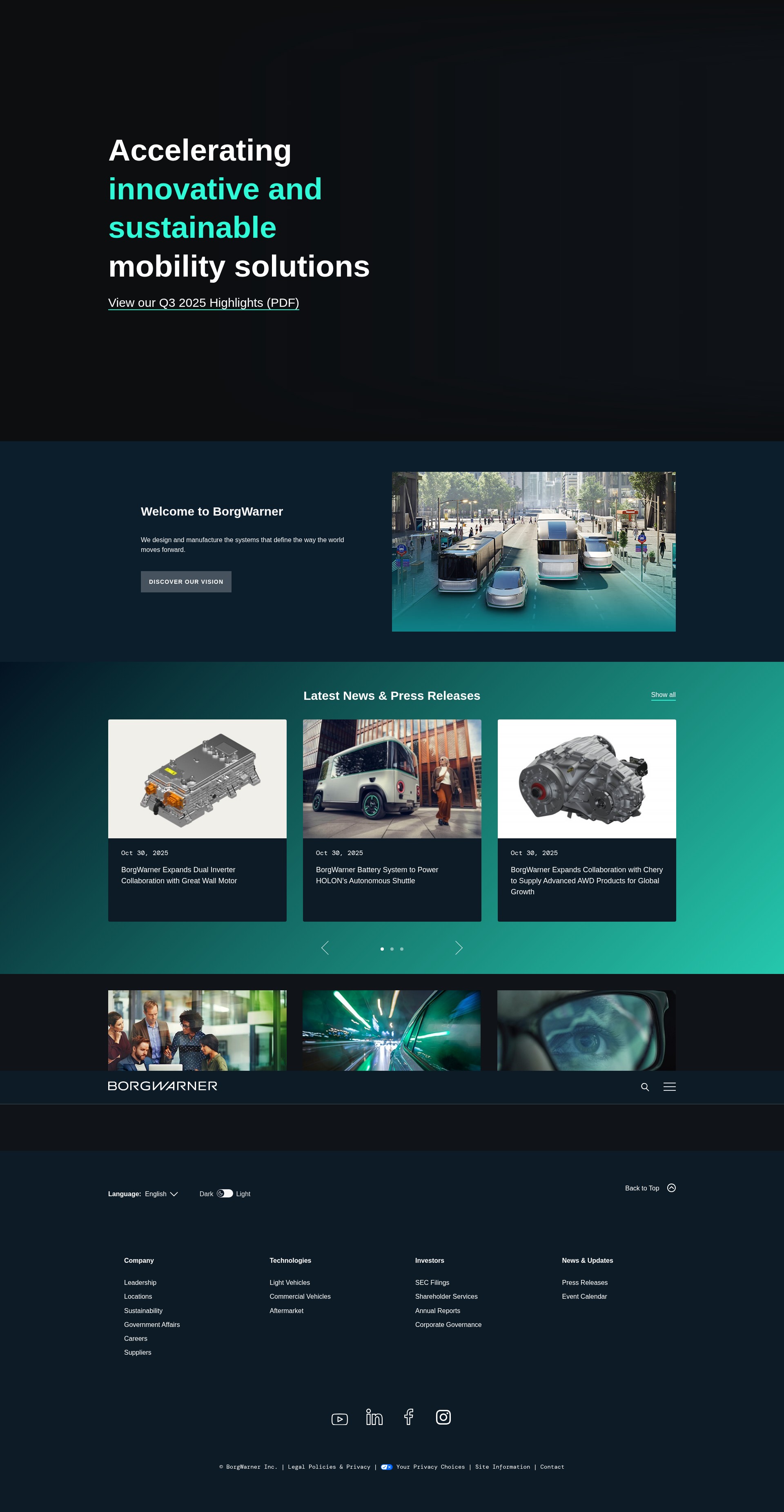 Screenshot of borgwarner.com