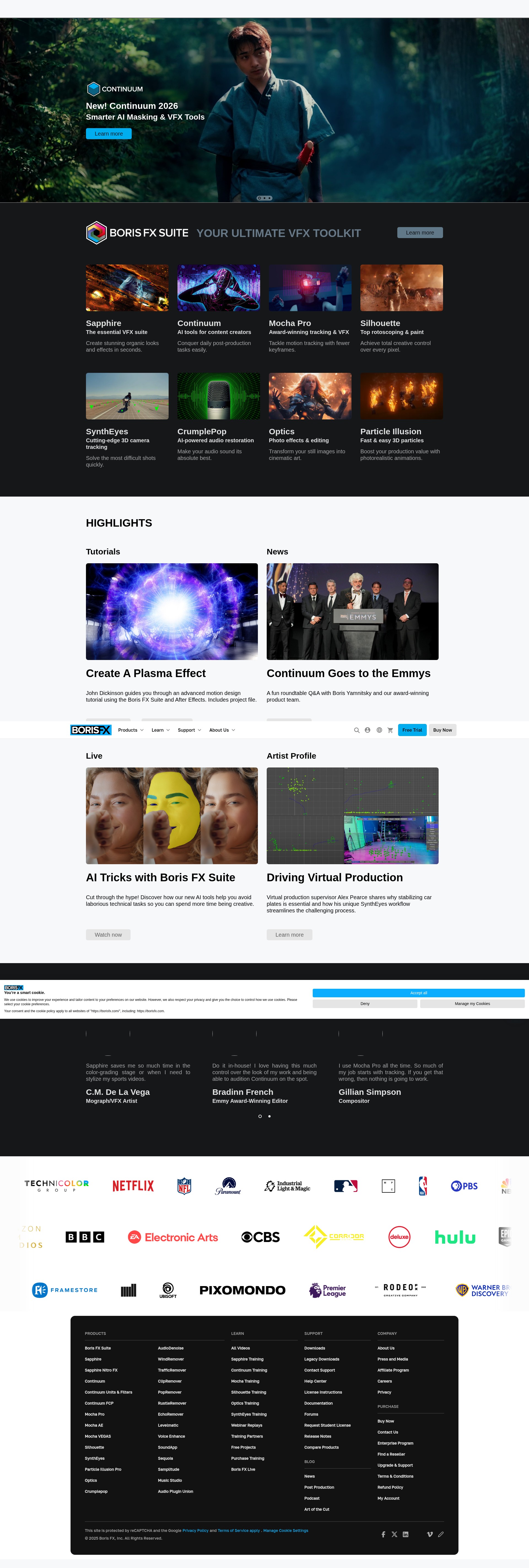 Screenshot of borisfx.com
