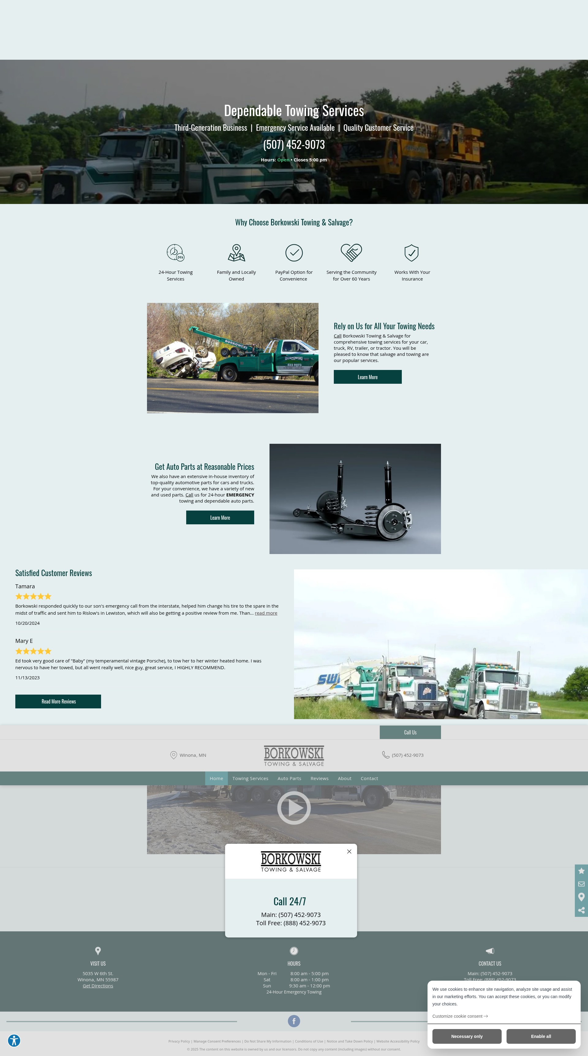 Screenshot of borkowskitowing.com