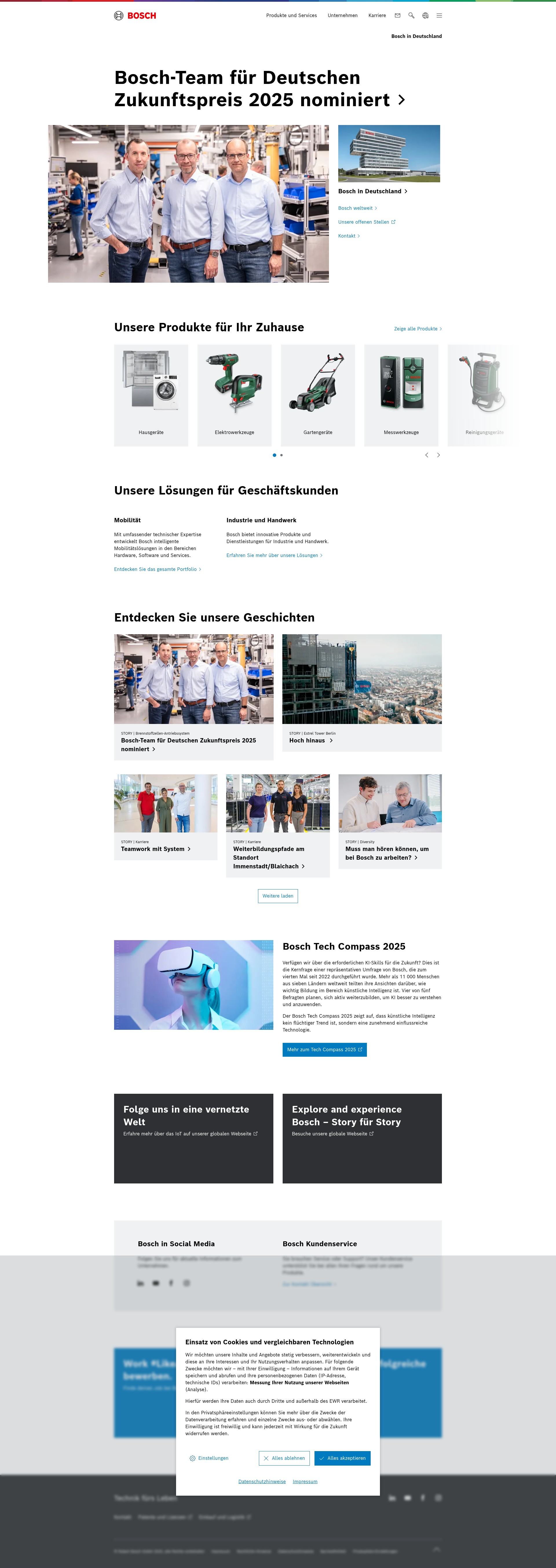 Screenshot of bosch.de