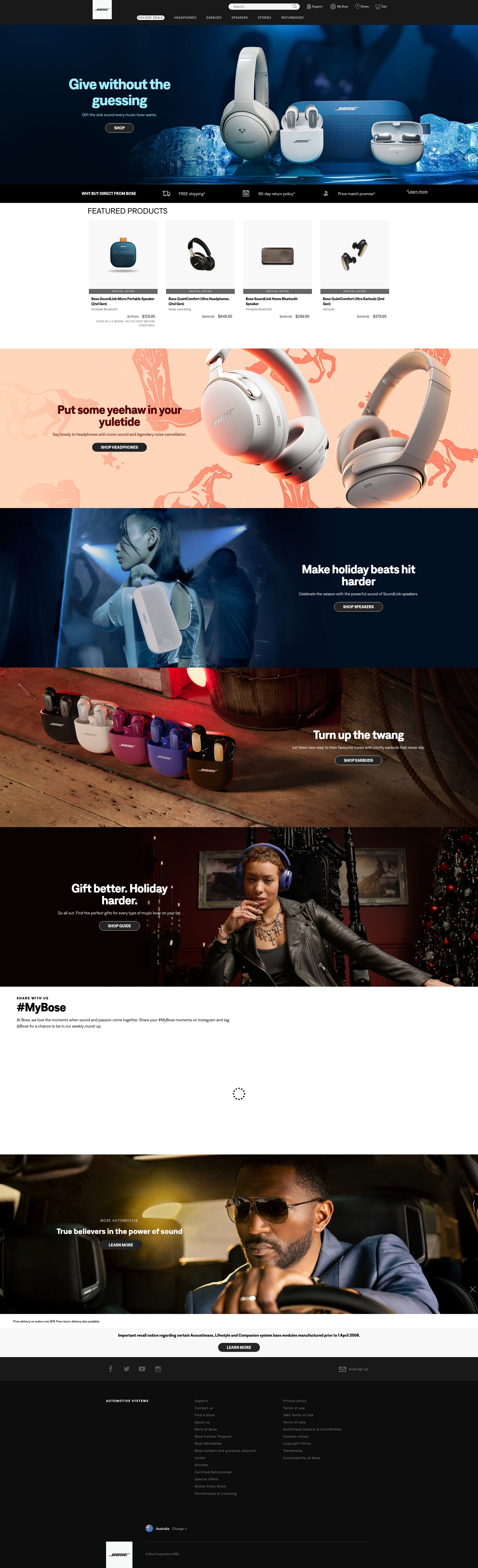 Screenshot of bose.com.au