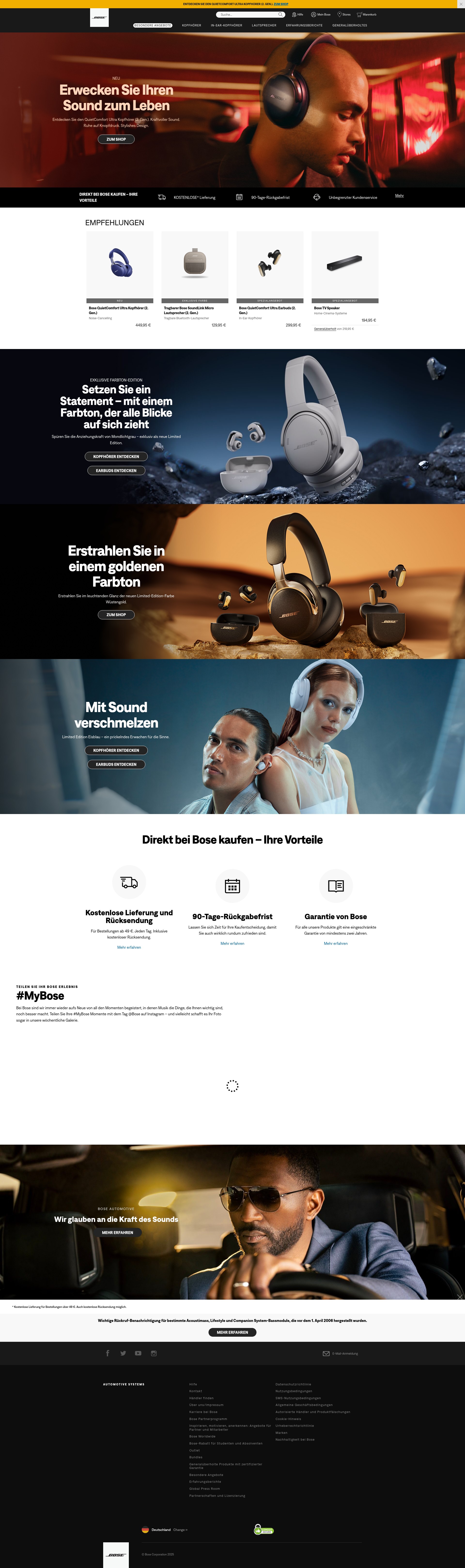 Screenshot of bose.de