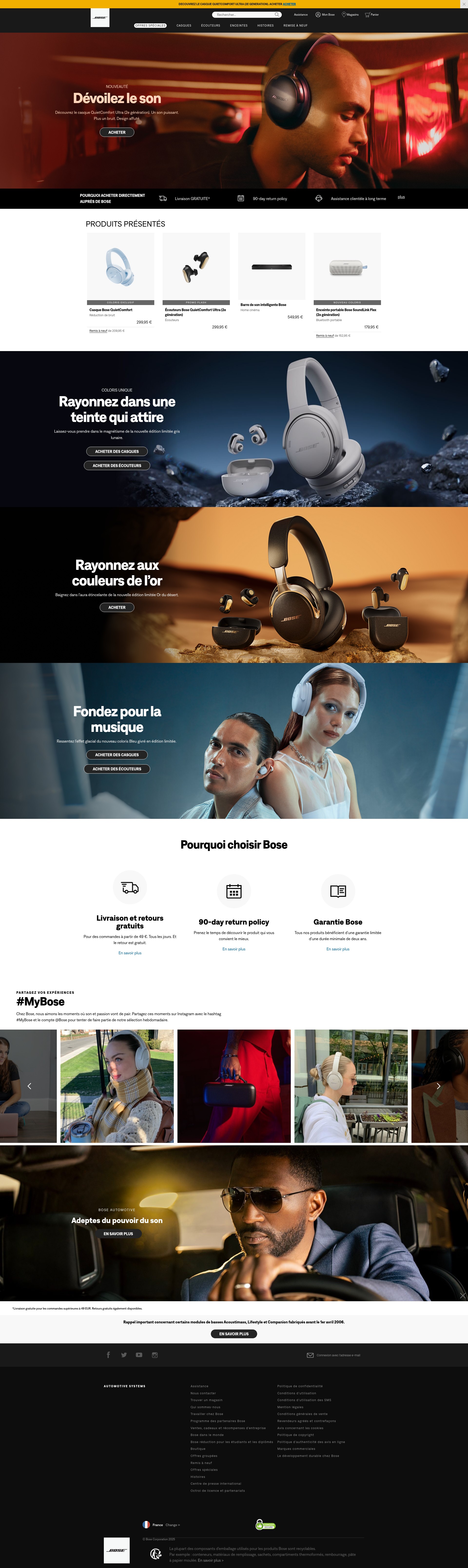 Screenshot of bose.fr