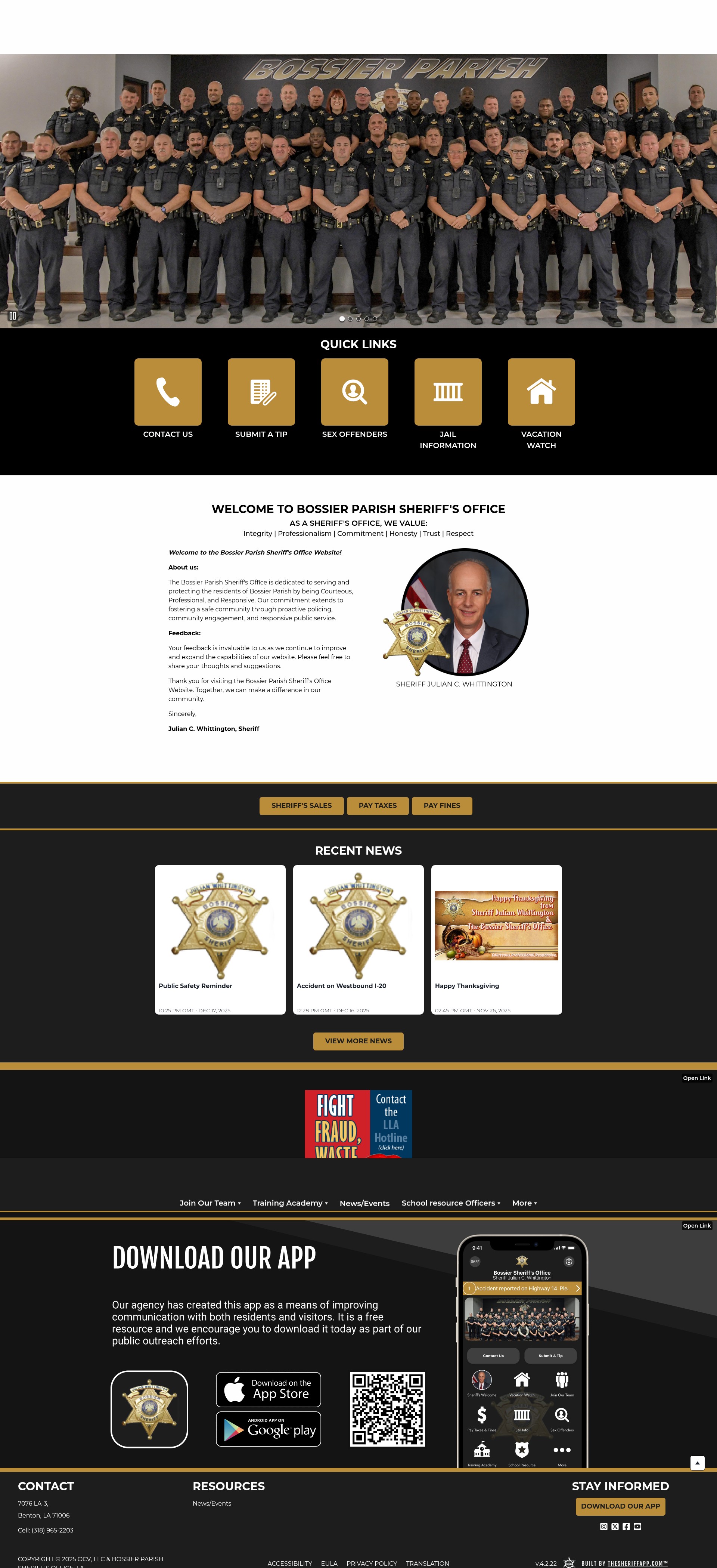 Screenshot of bossiersheriff.com
