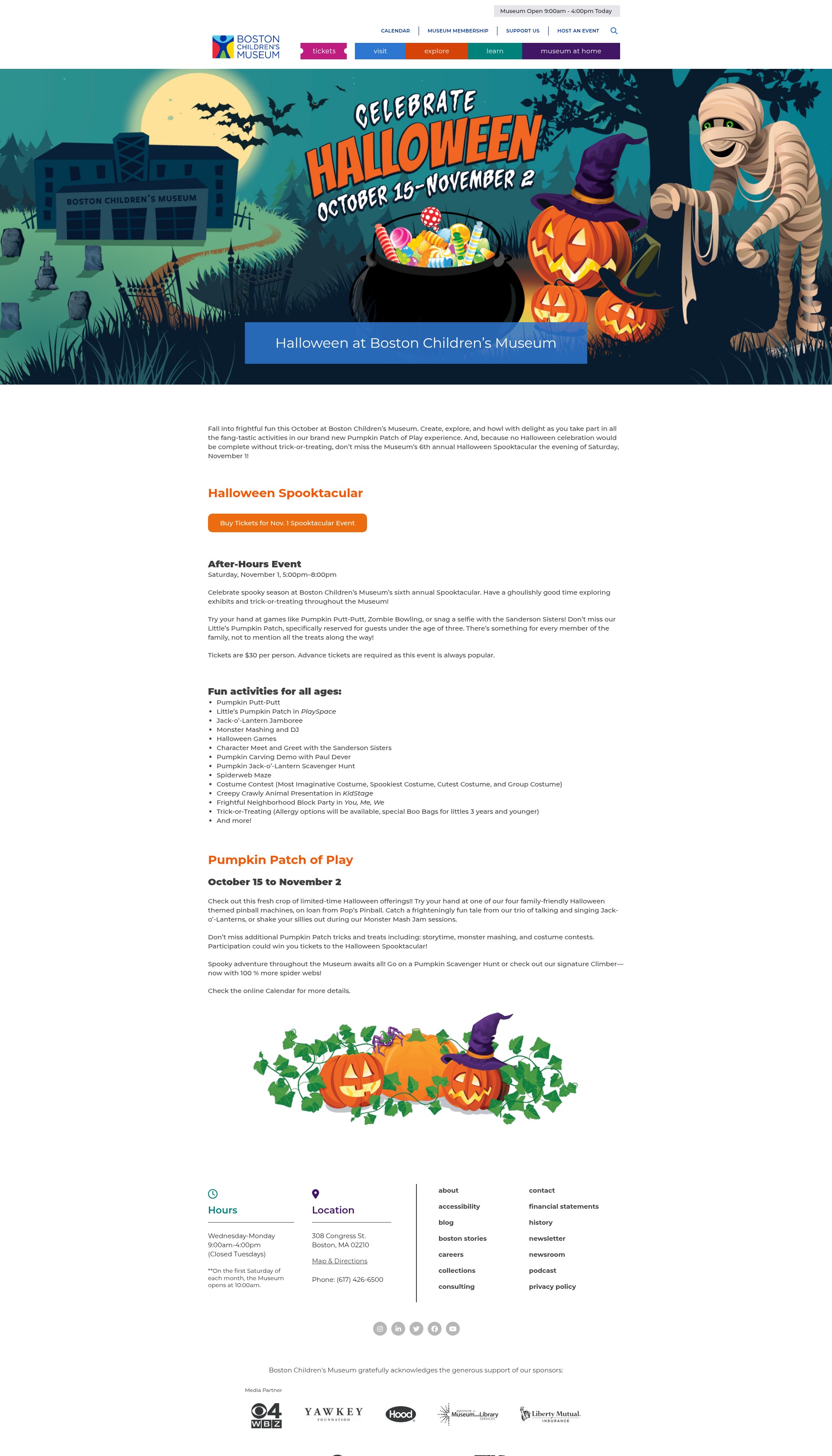 Screenshot of bostonchildrensmuseum.org