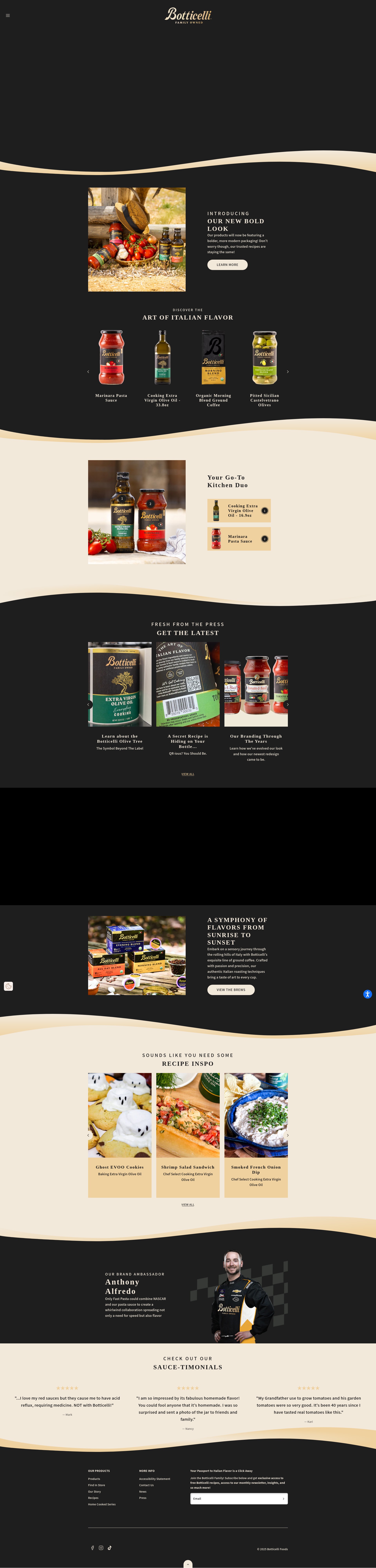 Screenshot of botticellifoods.com