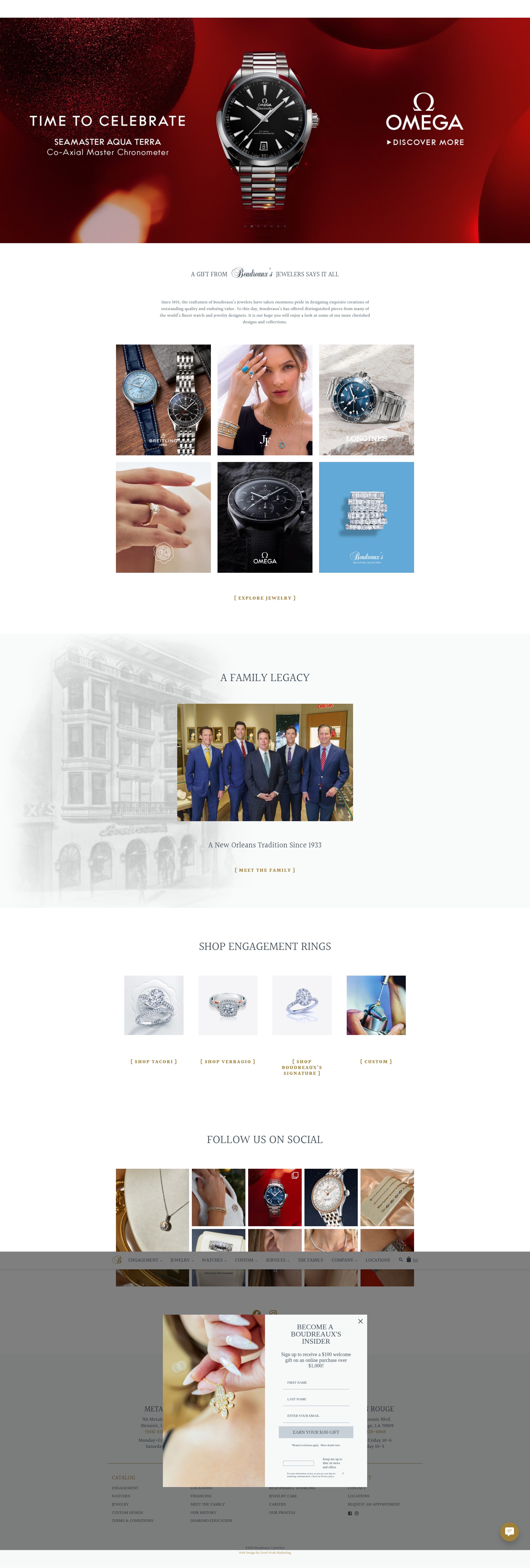 Screenshot of boudreauxsjewelers.com
