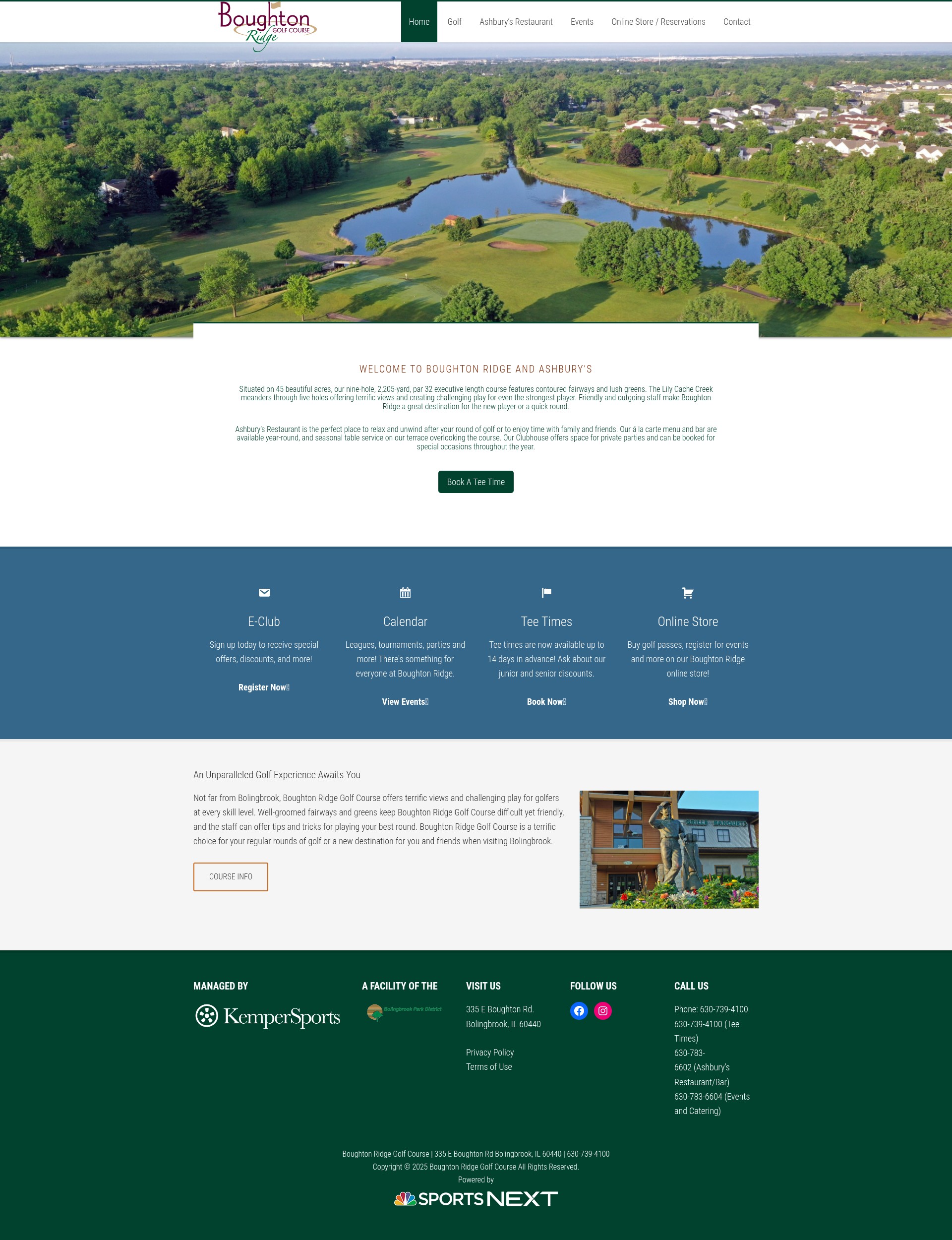 Screenshot of boughtonridgegolf.com