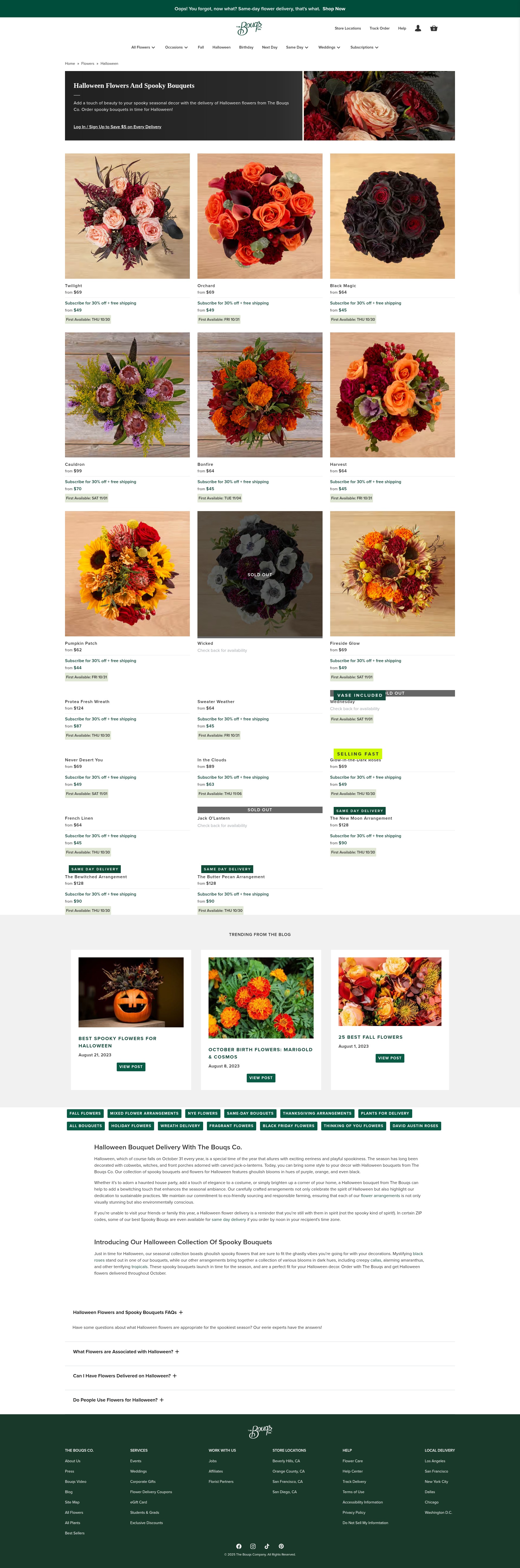 Screenshot of bouqs.com