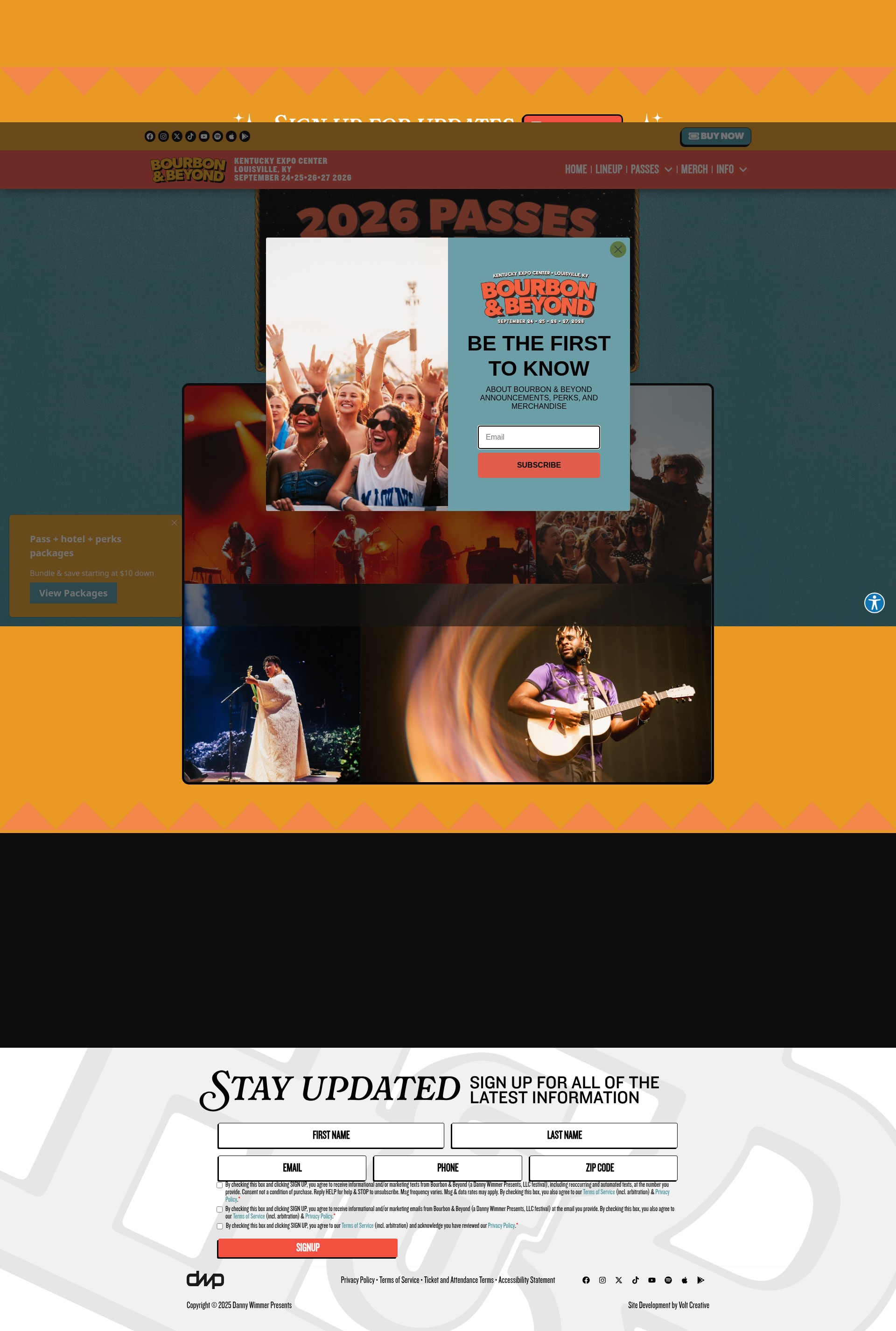 Screenshot of bourbonandbeyond.com