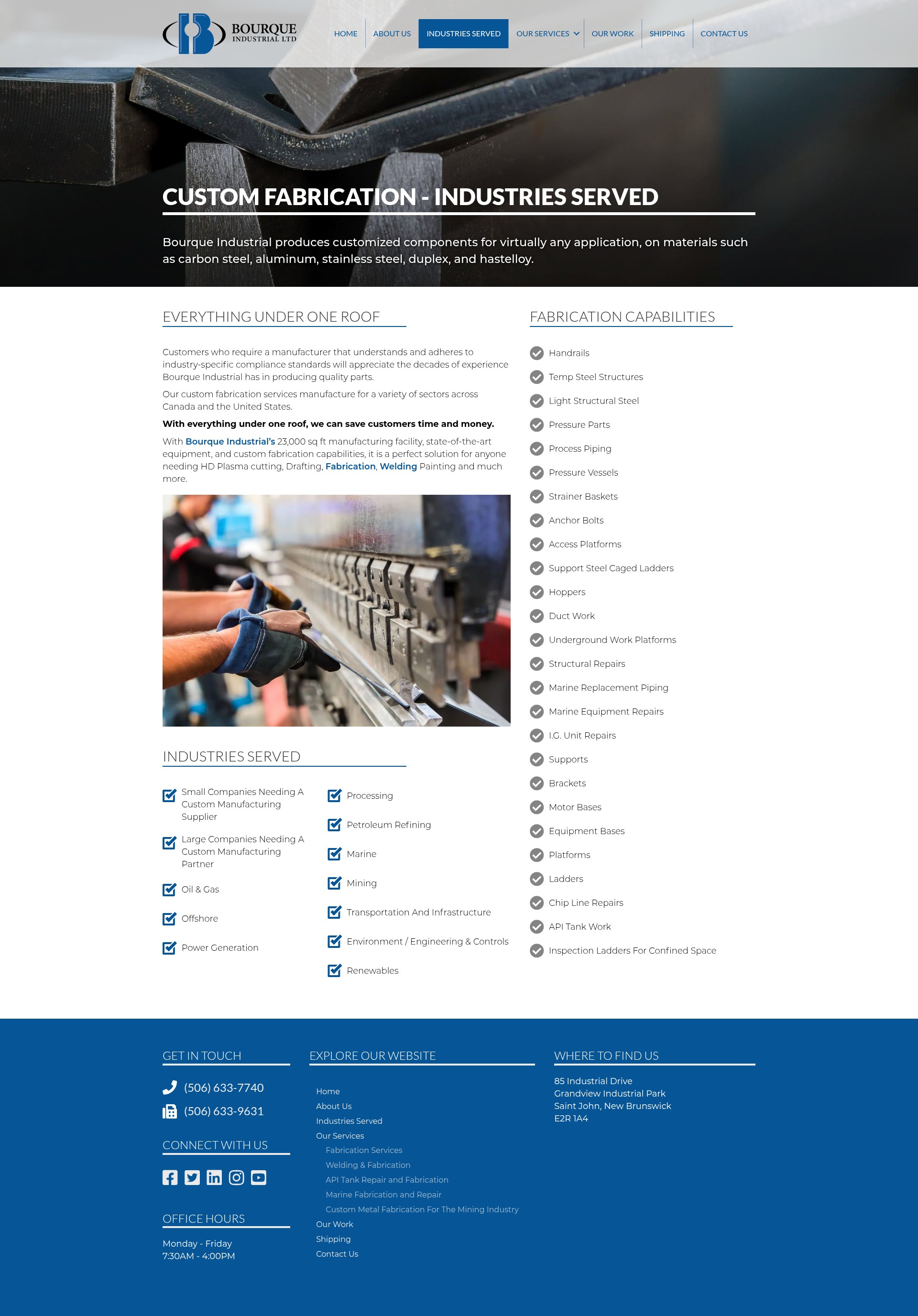 Screenshot of bourqueindustrial.com