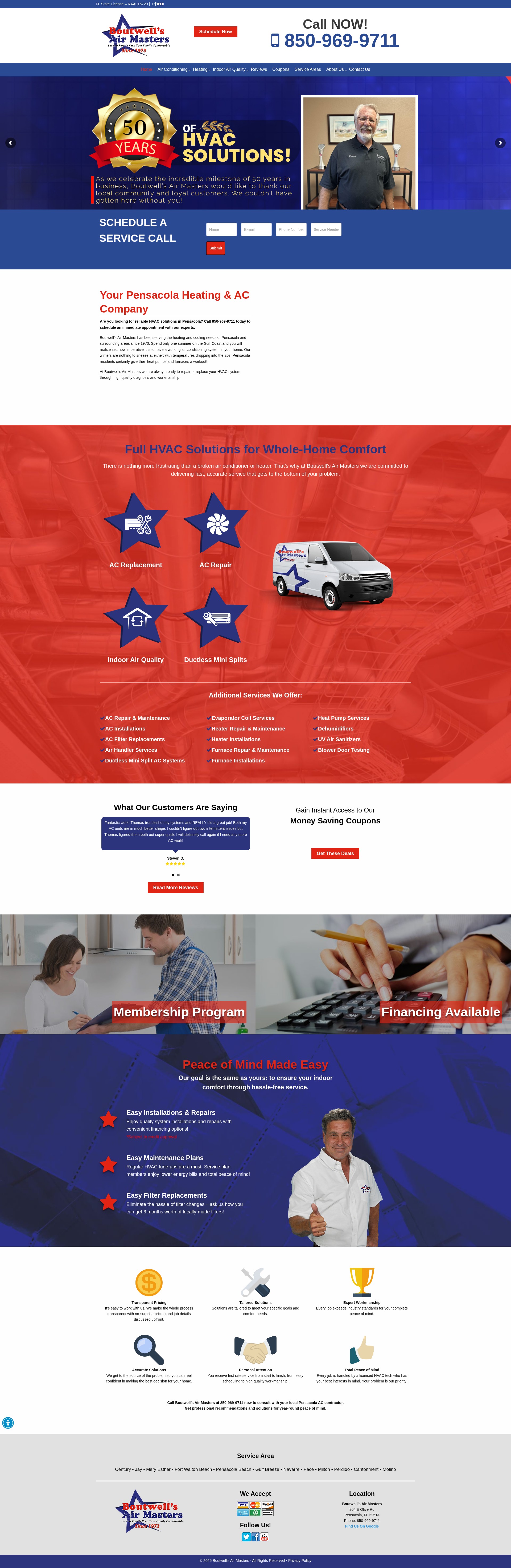 Screenshot of boutwellsair.com