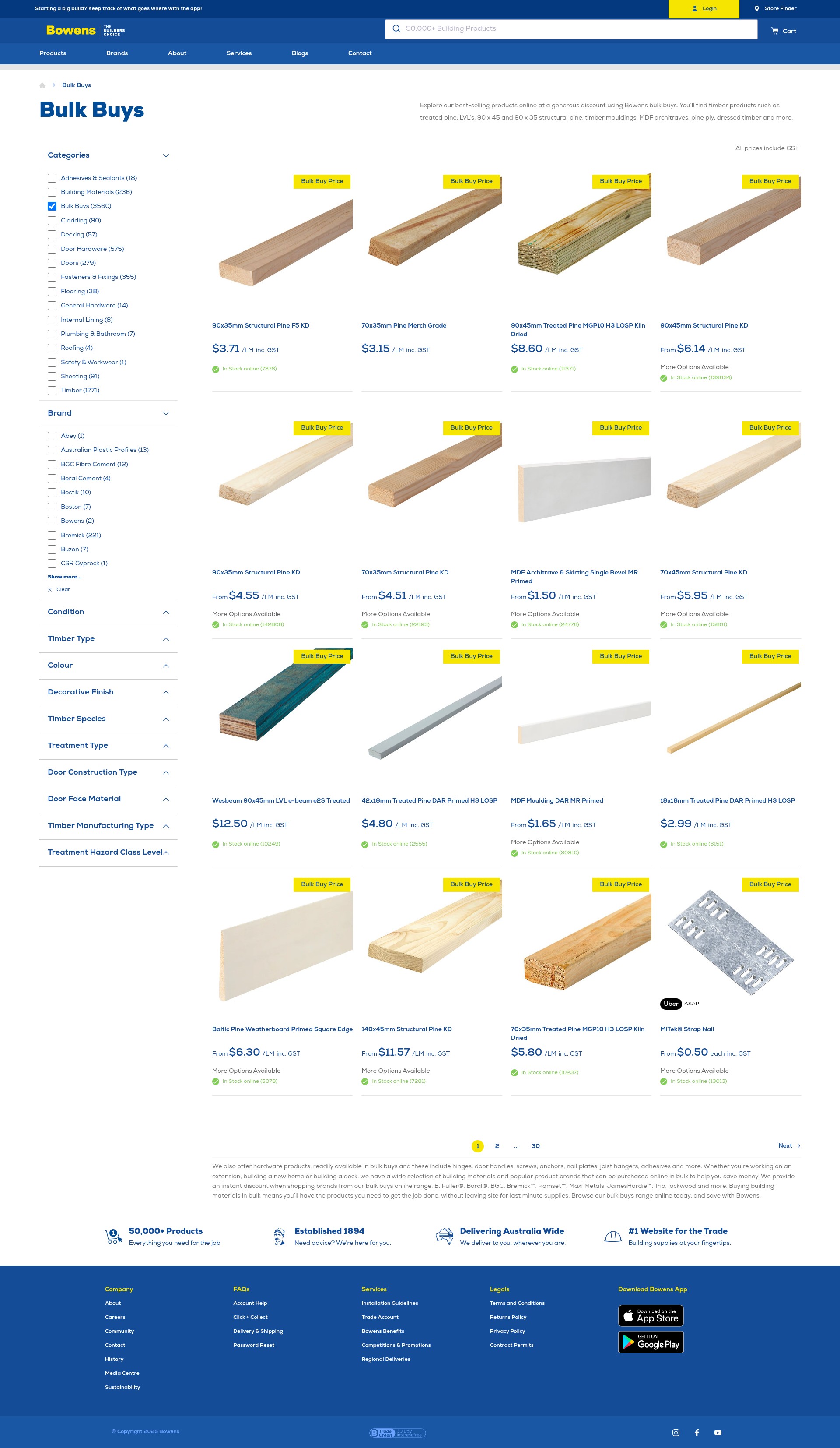 Screenshot of bowens.com.au