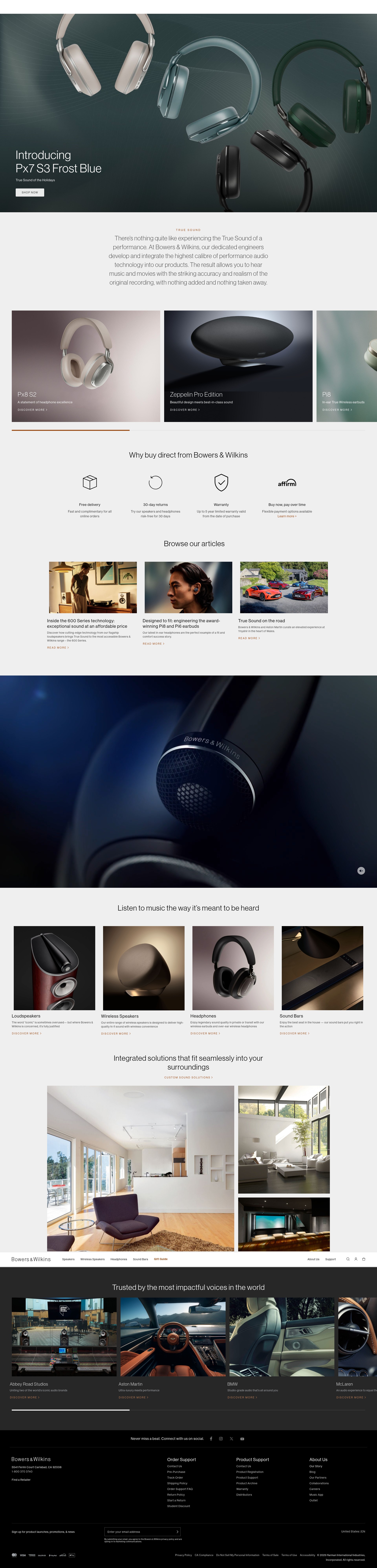Screenshot of bowerswilkins.com