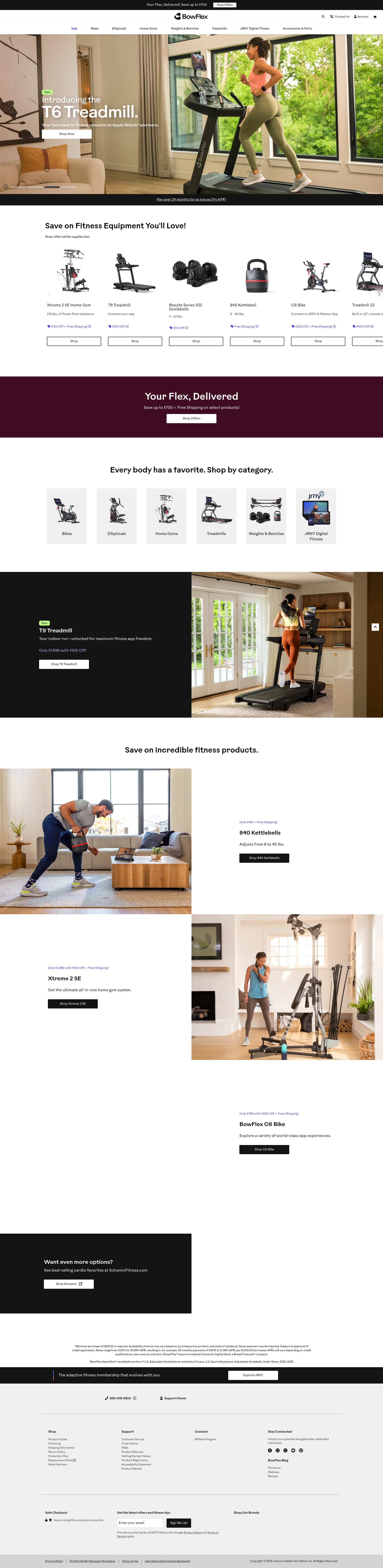 Screenshot of bowflex.com