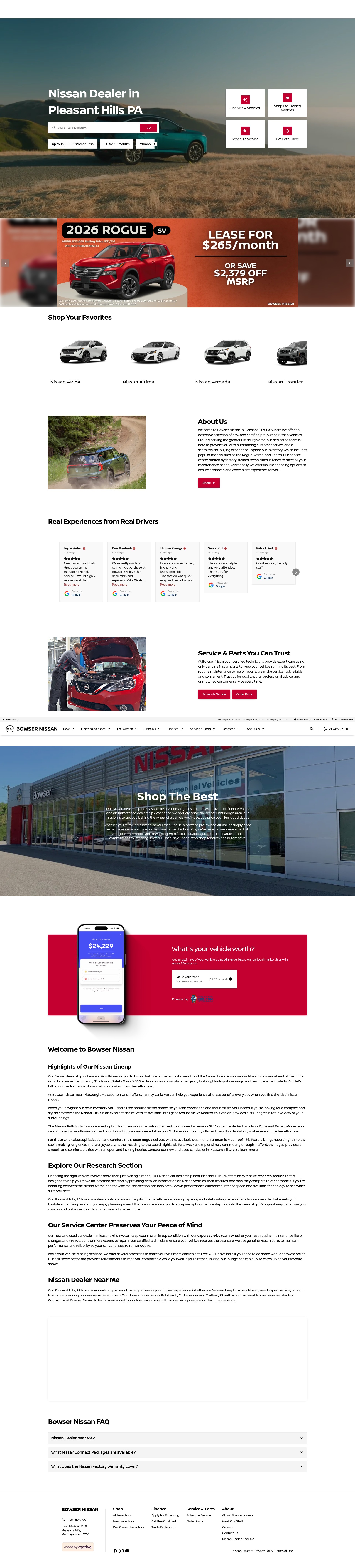 Screenshot of bowsernissan.com