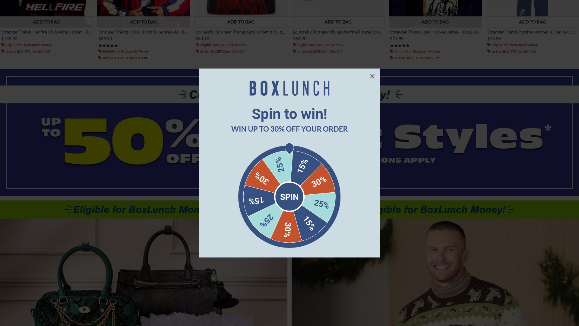 Screenshot of boxlunch.com