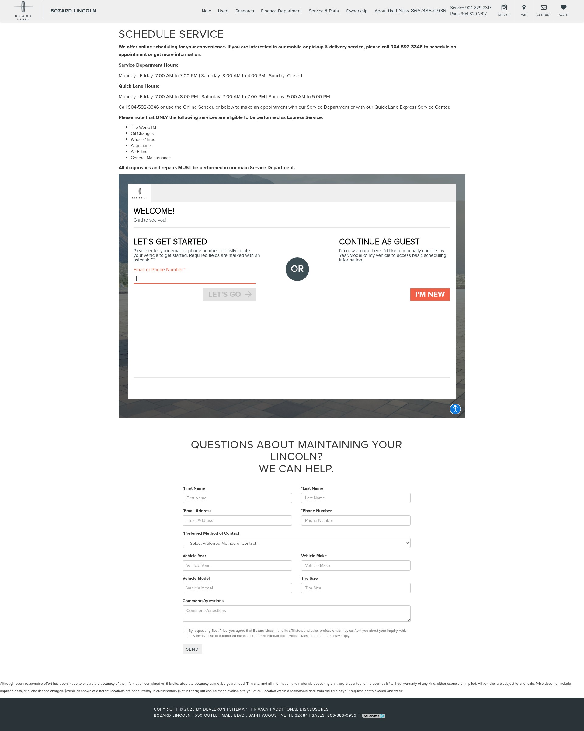 Screenshot of bozardlincoln.net