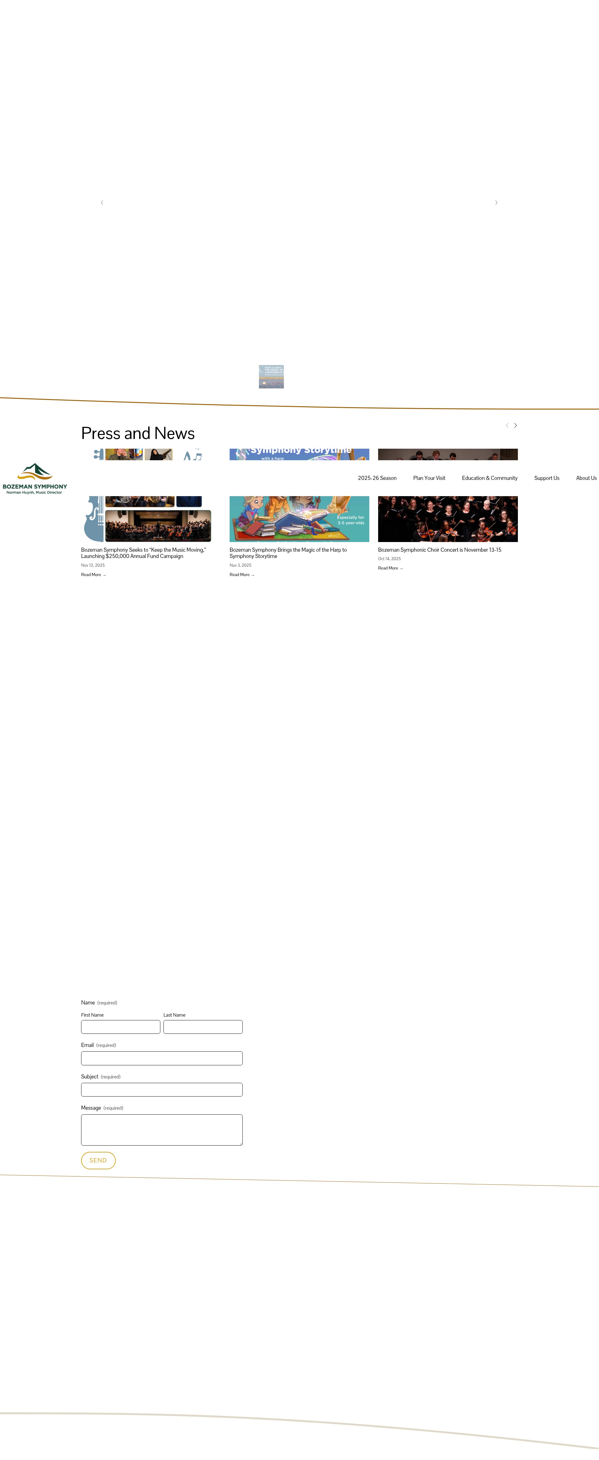 Screenshot of bozemansymphony.org