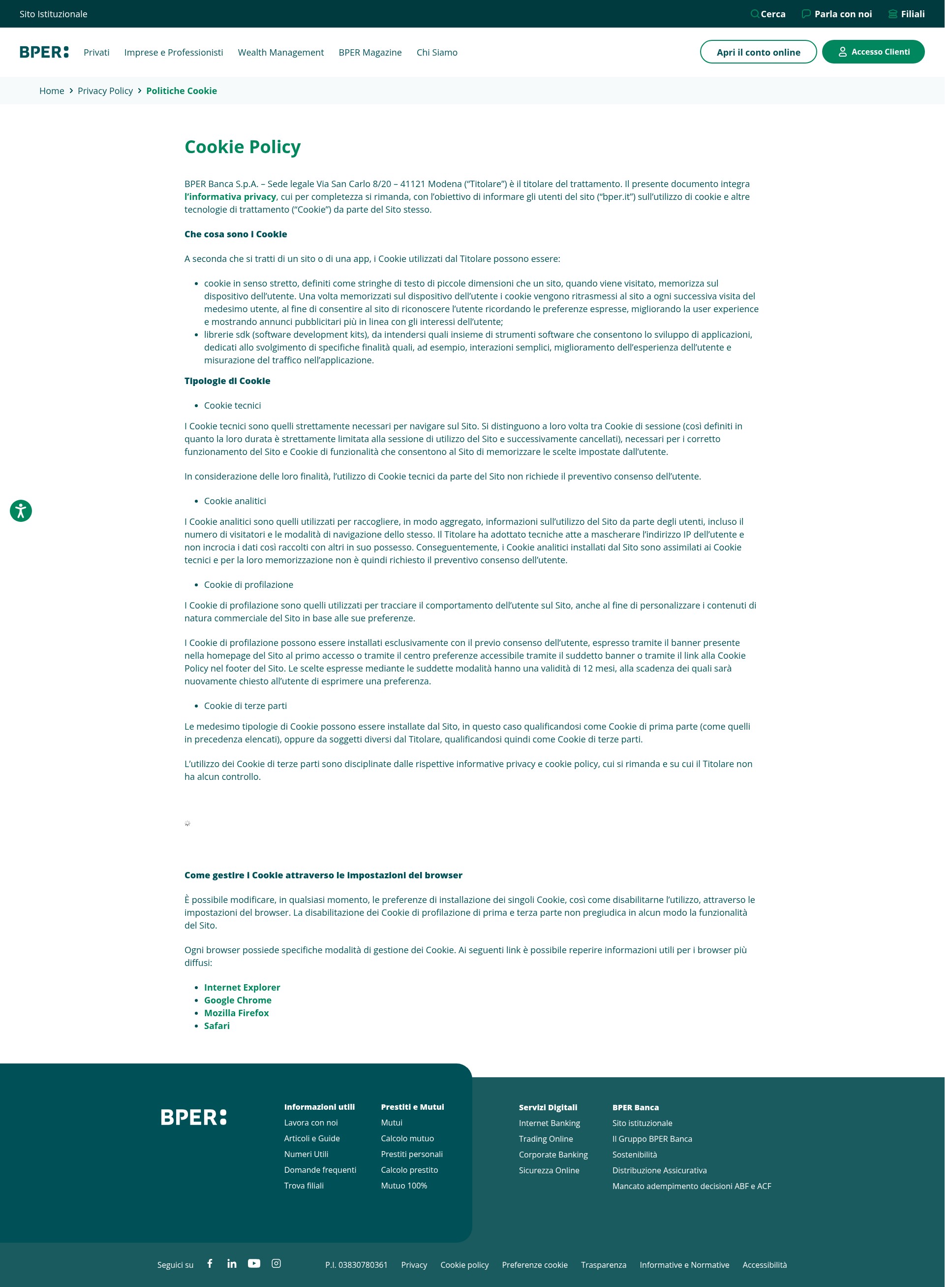 Screenshot of bper.it