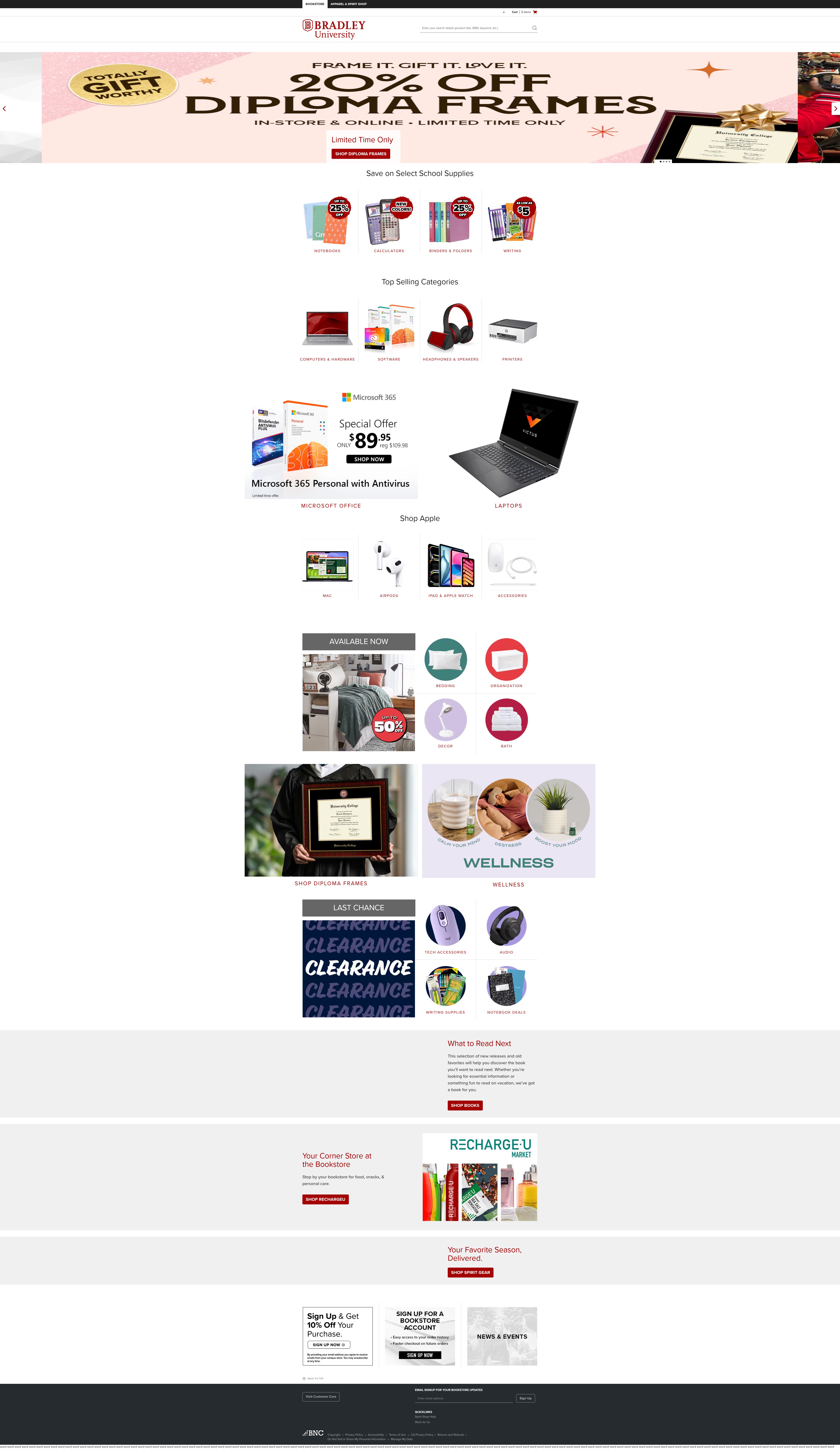 Screenshot of bradley.edu