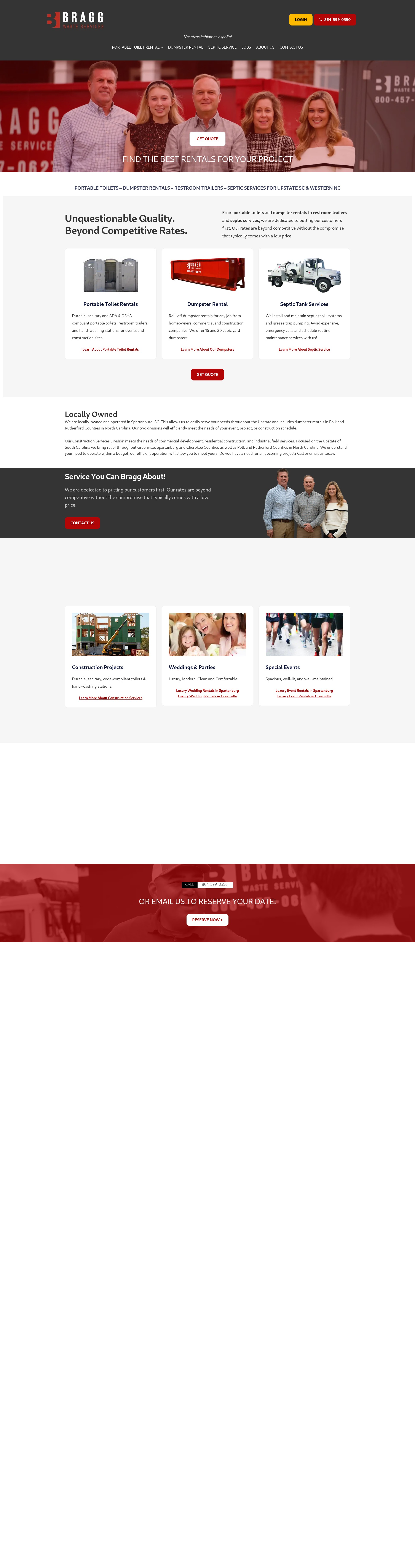 Screenshot of braggwasteservices.com