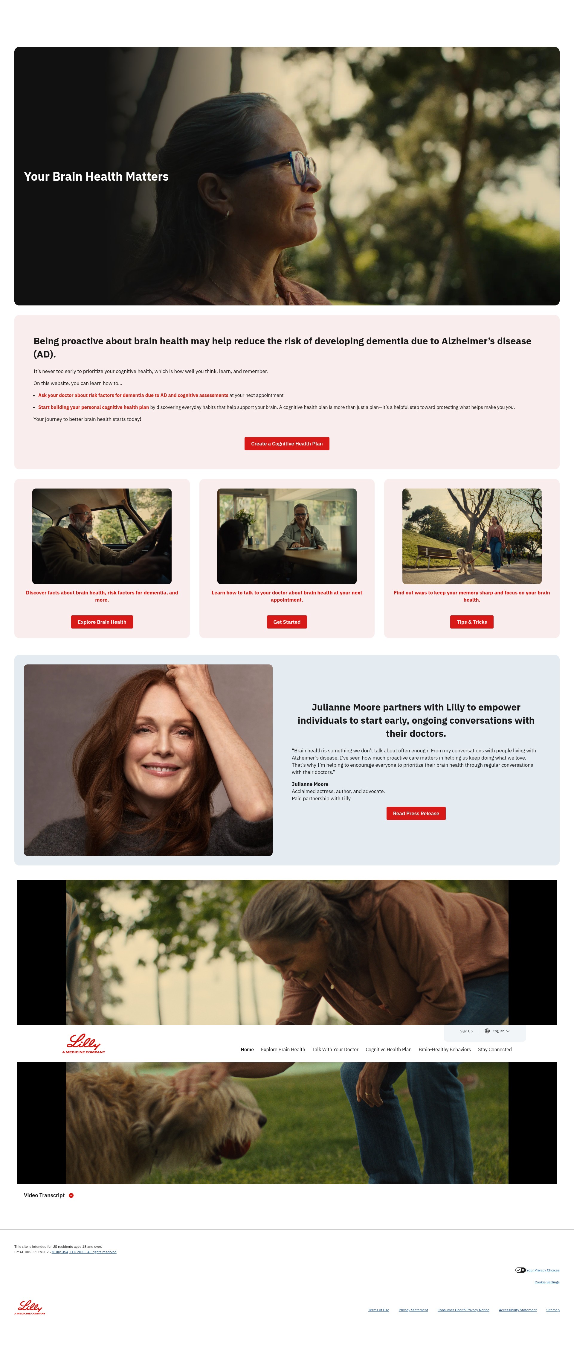 Screenshot of brainhealthmatters.lilly.com