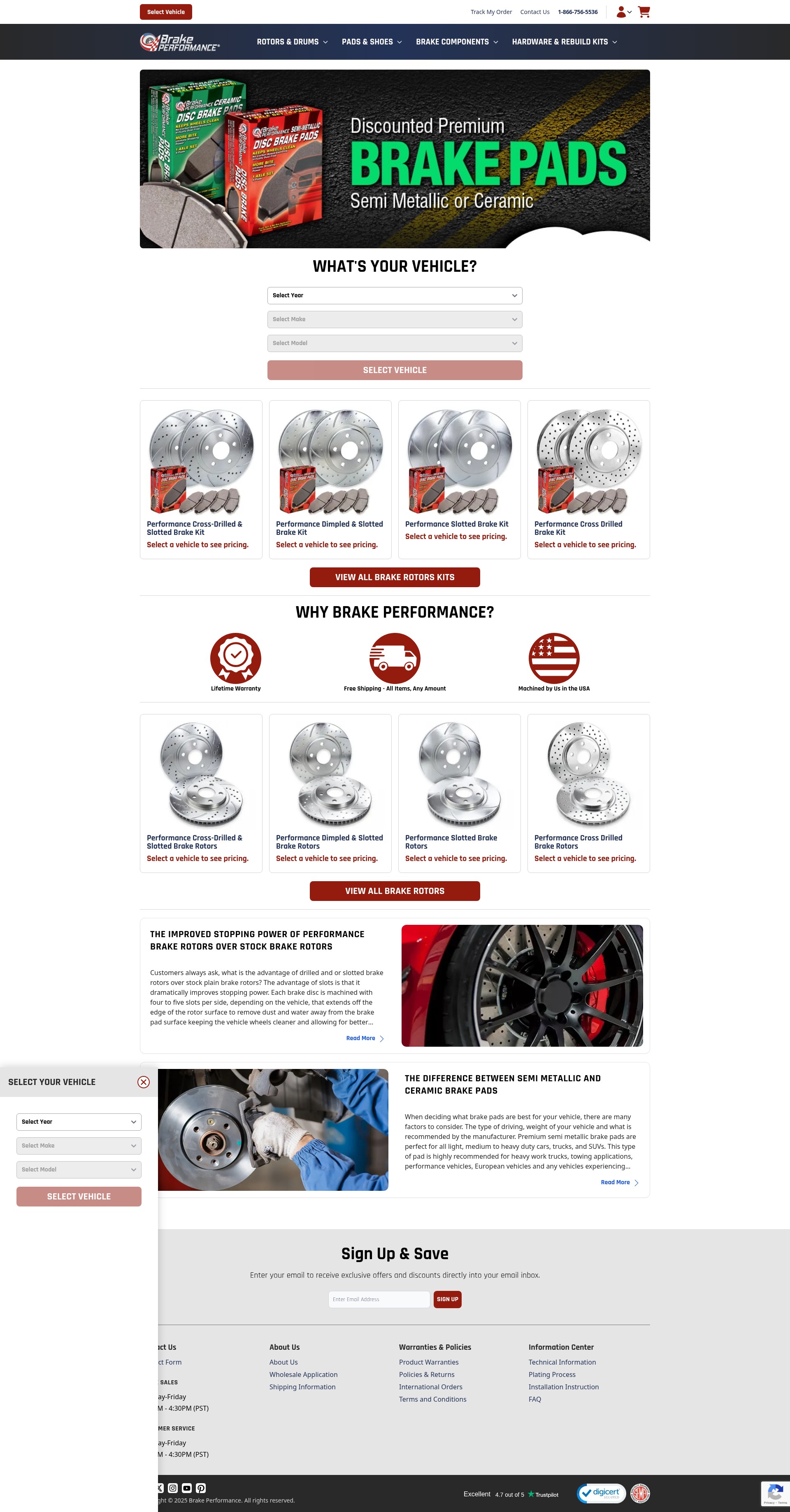 Screenshot of brakeperformance.com