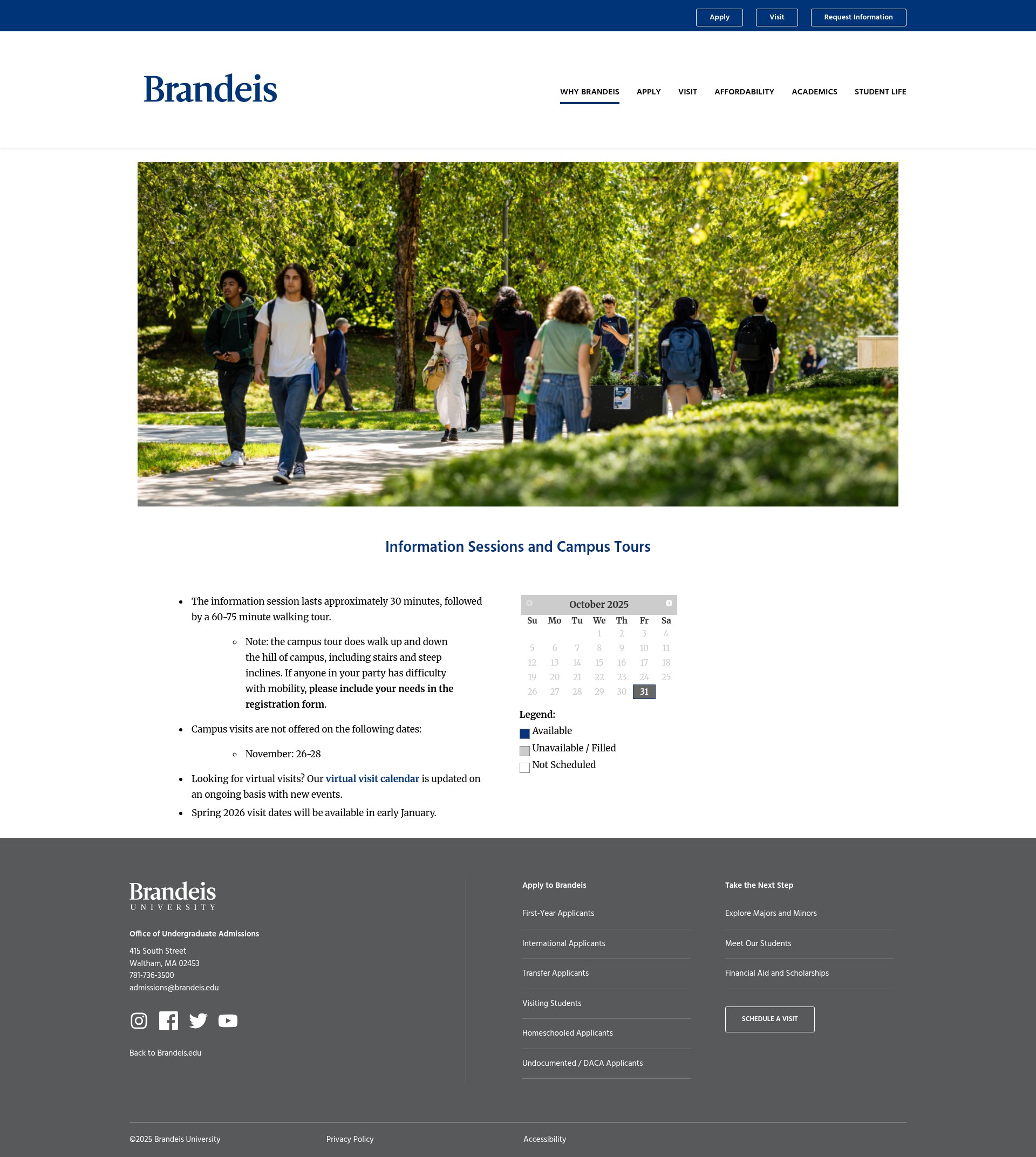 Screenshot of brandeis.edu