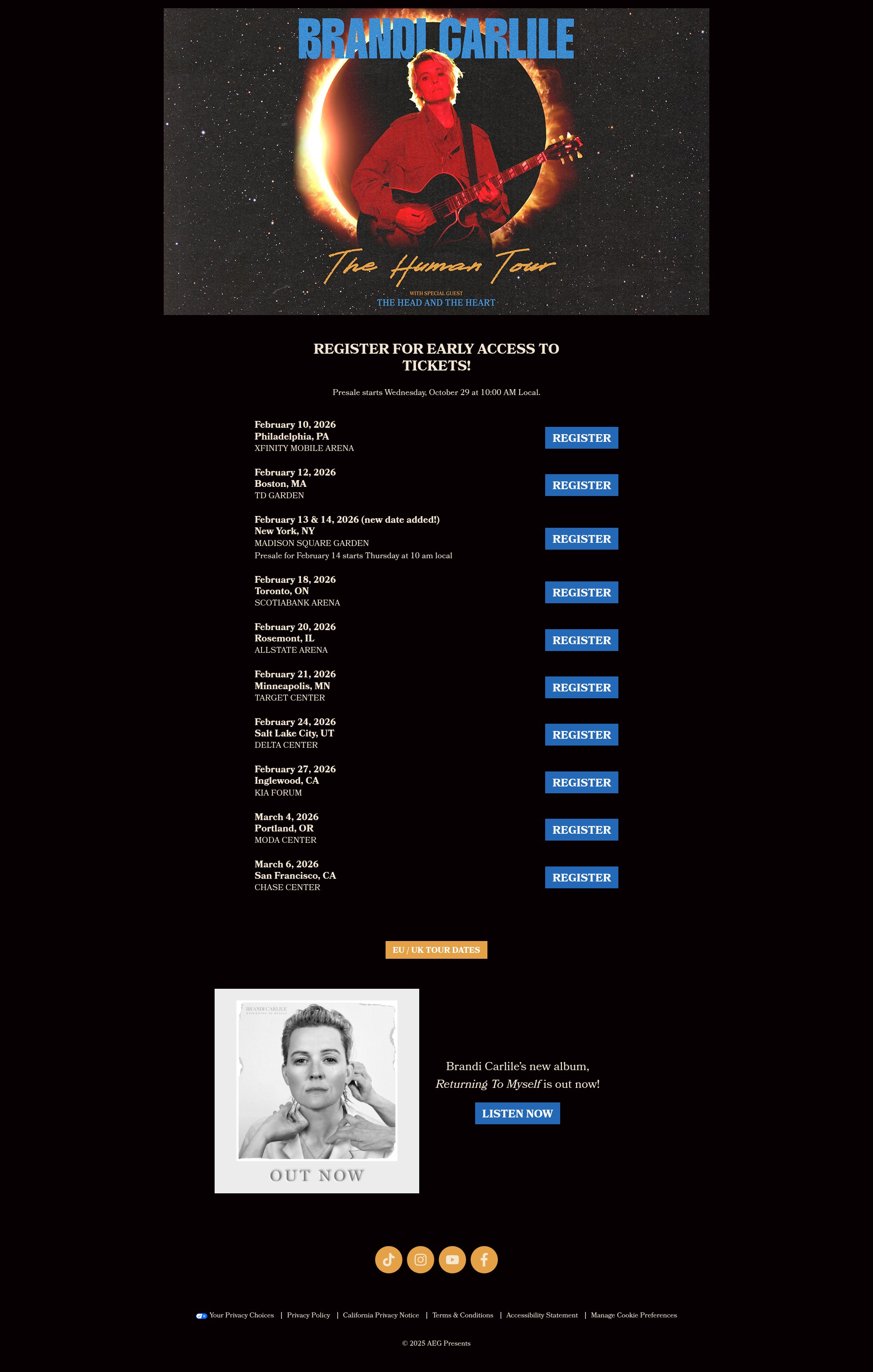 Screenshot of brandicarlilelive.com