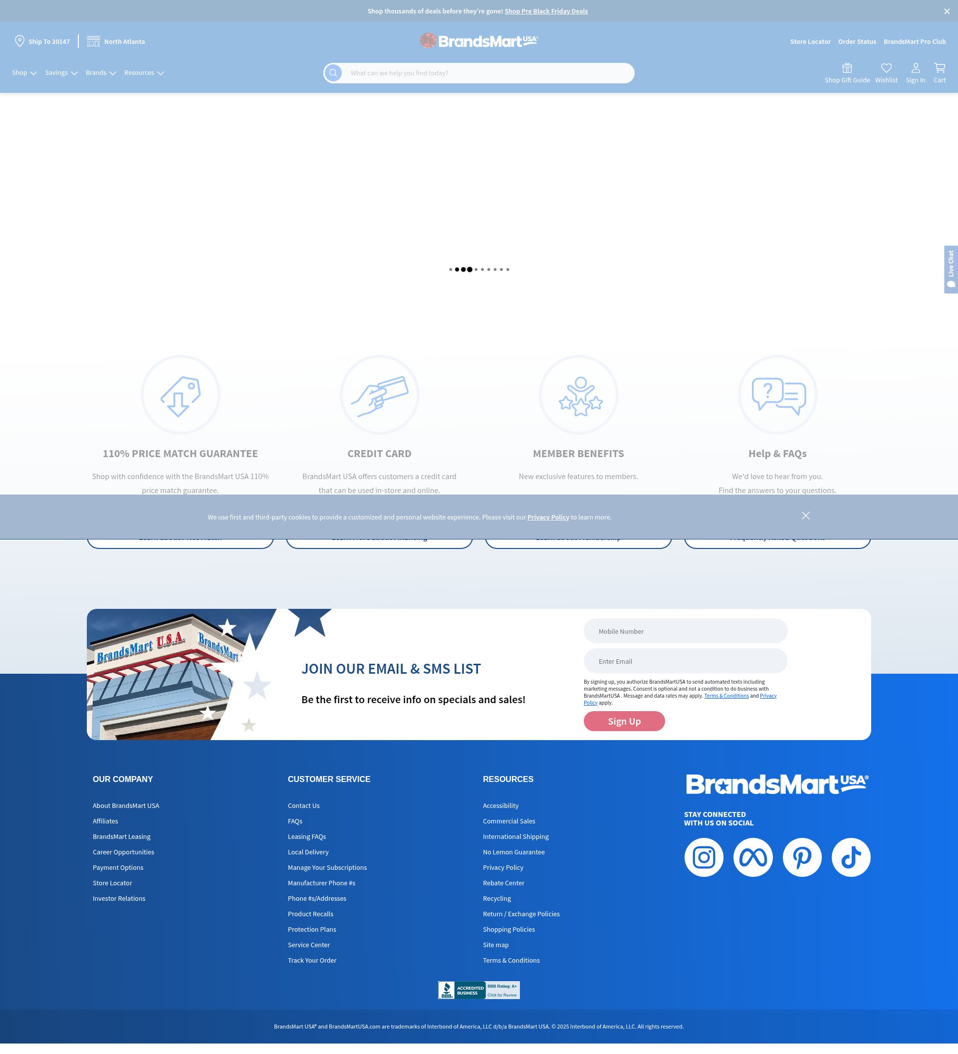 Screenshot of brandsmartusa.com