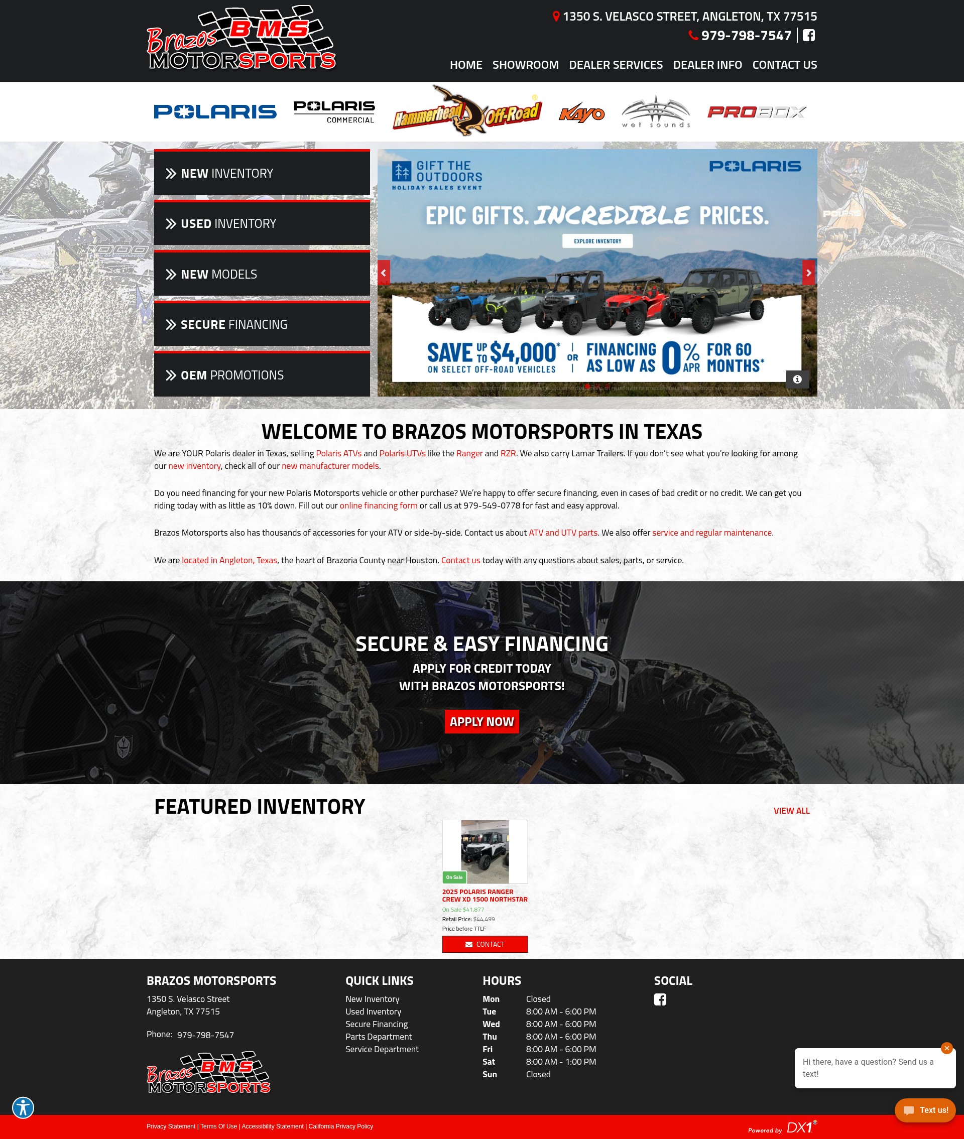 Screenshot of brazosmotorsports.com