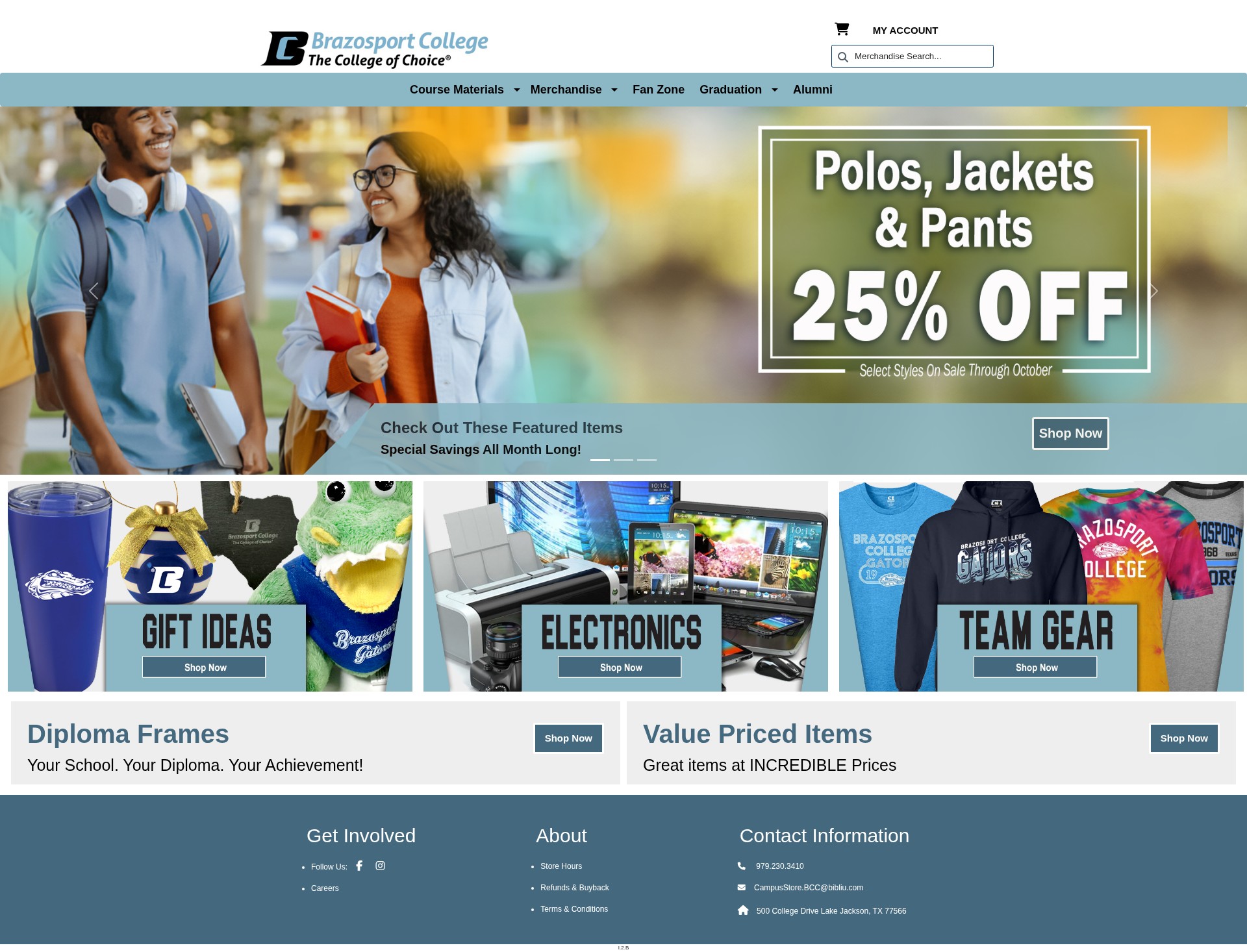 Screenshot of brazosport.edu