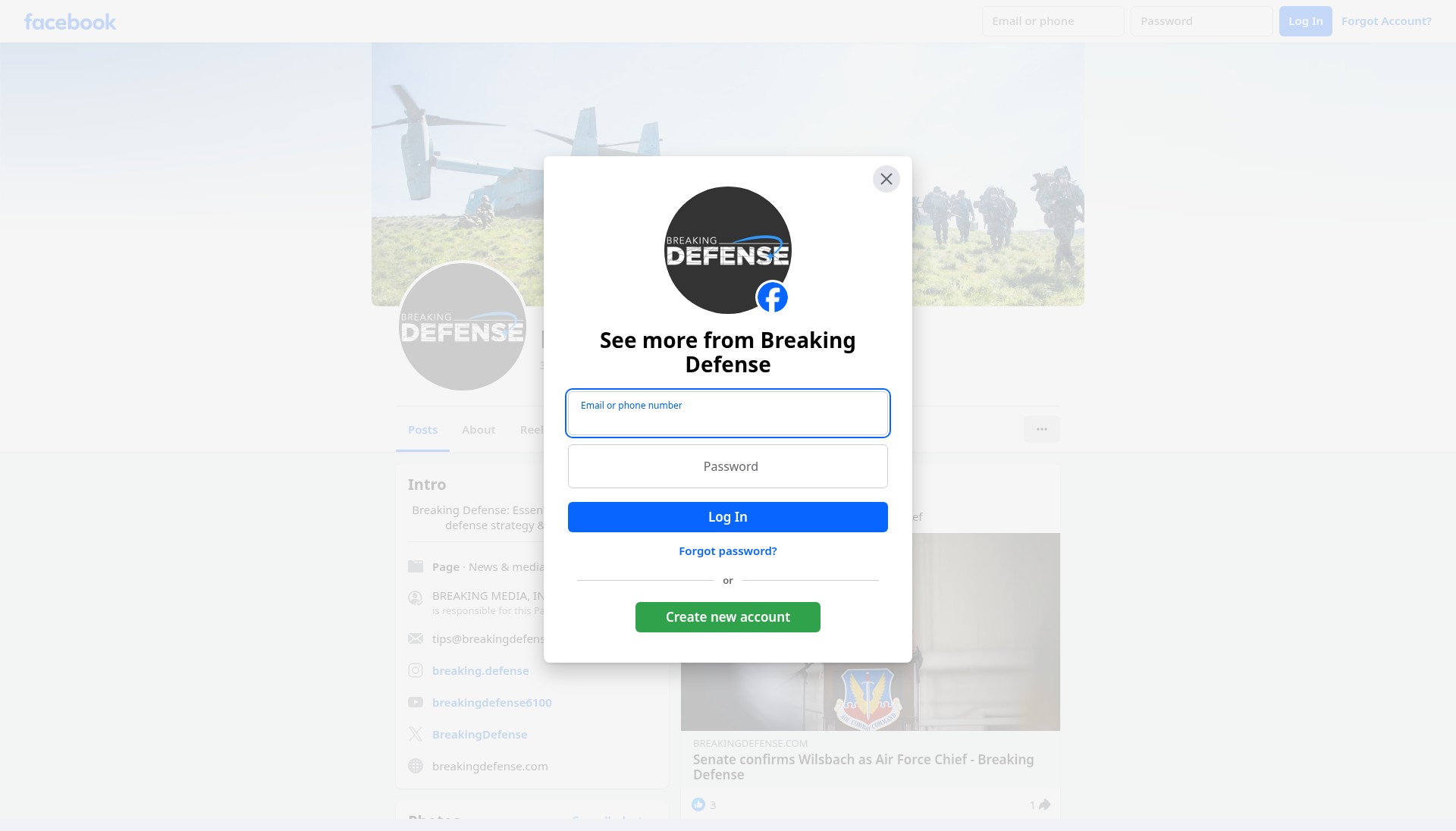Screenshot of breakingdefense.com