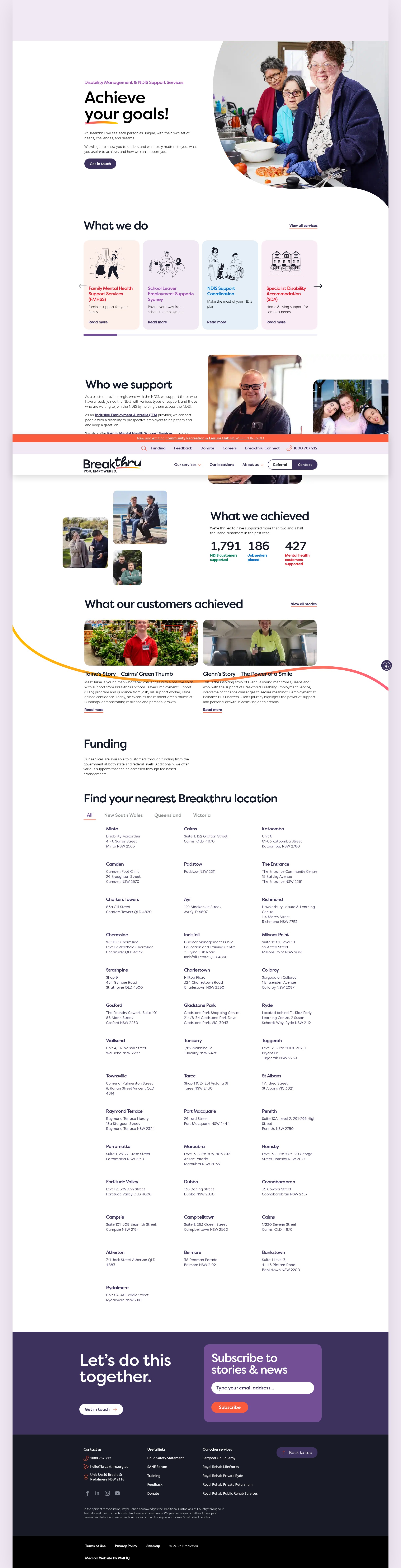 Screenshot of breakthru.org.au