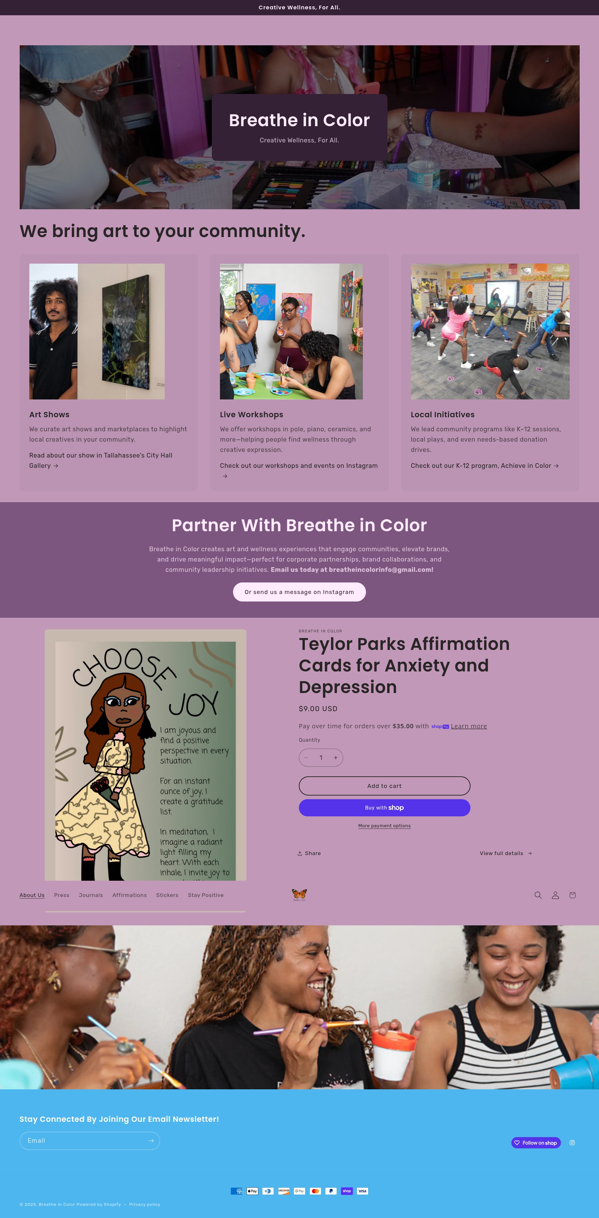 Screenshot of breatheincolor.info