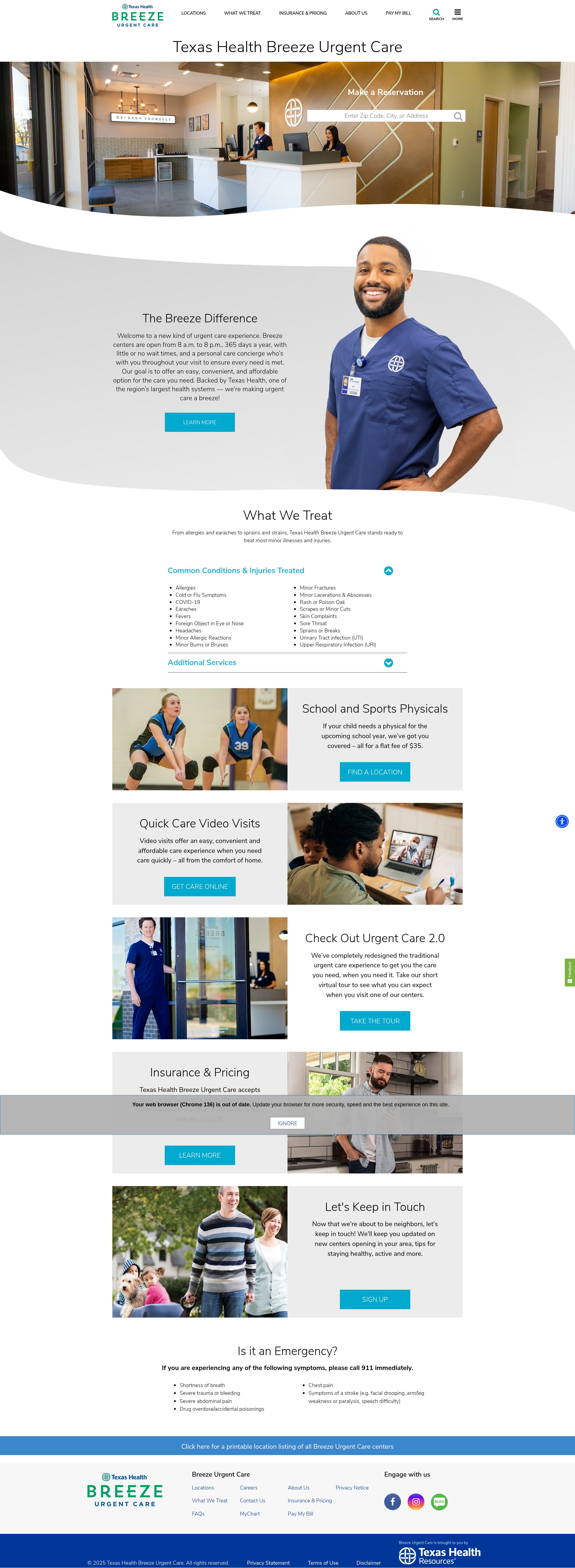 Screenshot of breeze.care.texashealth.org