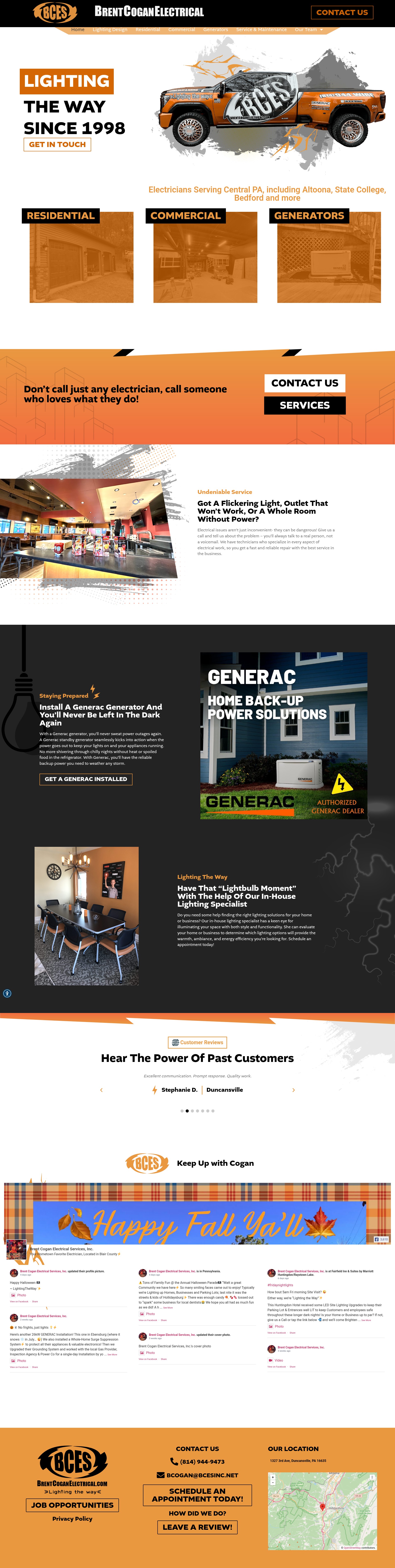 Screenshot of brentcoganelectrical.com