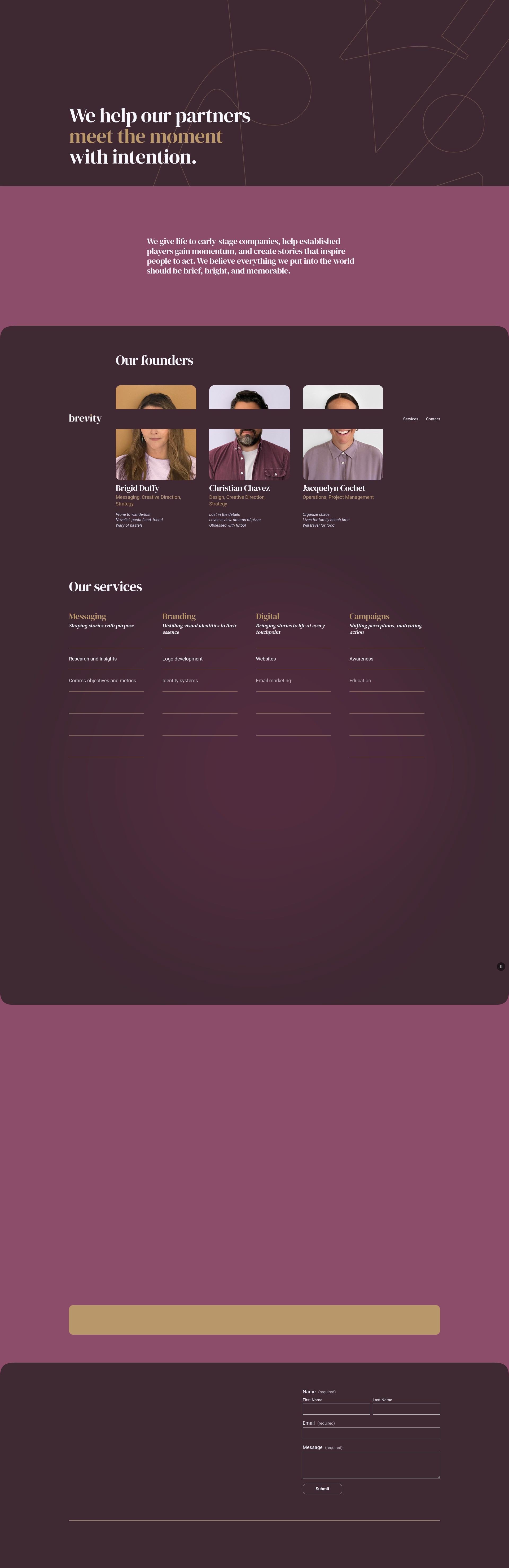 Screenshot of brevity.partners