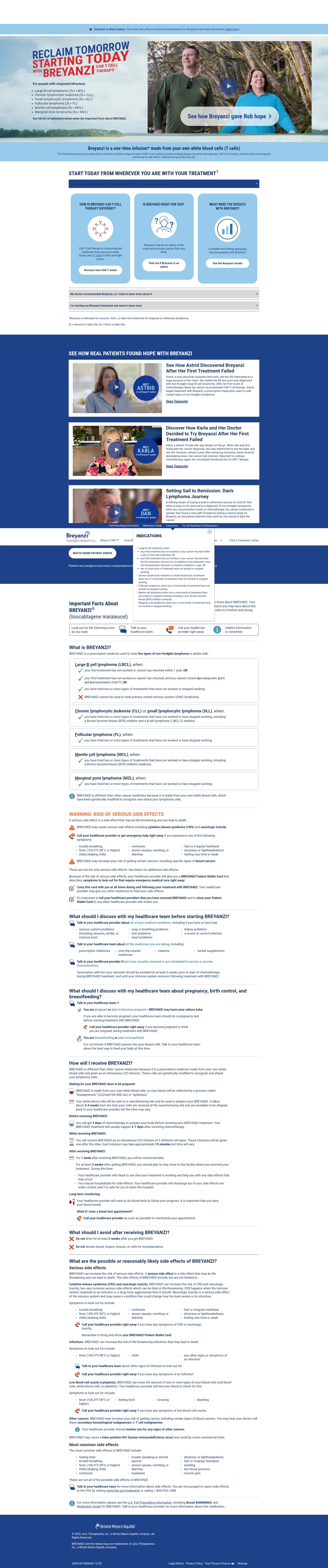 Screenshot of breyanzi.com