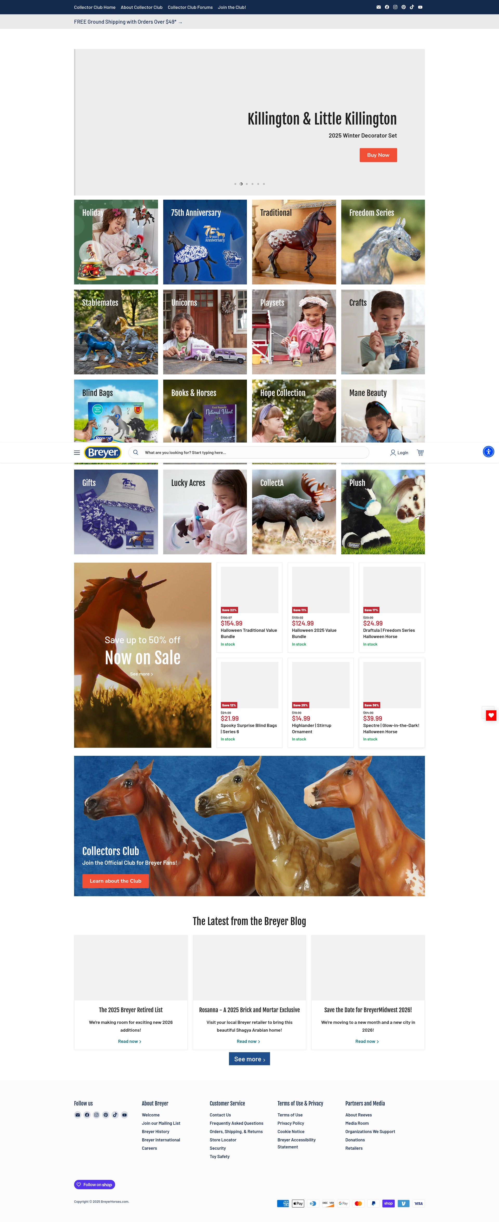 Screenshot of breyerhorses.com