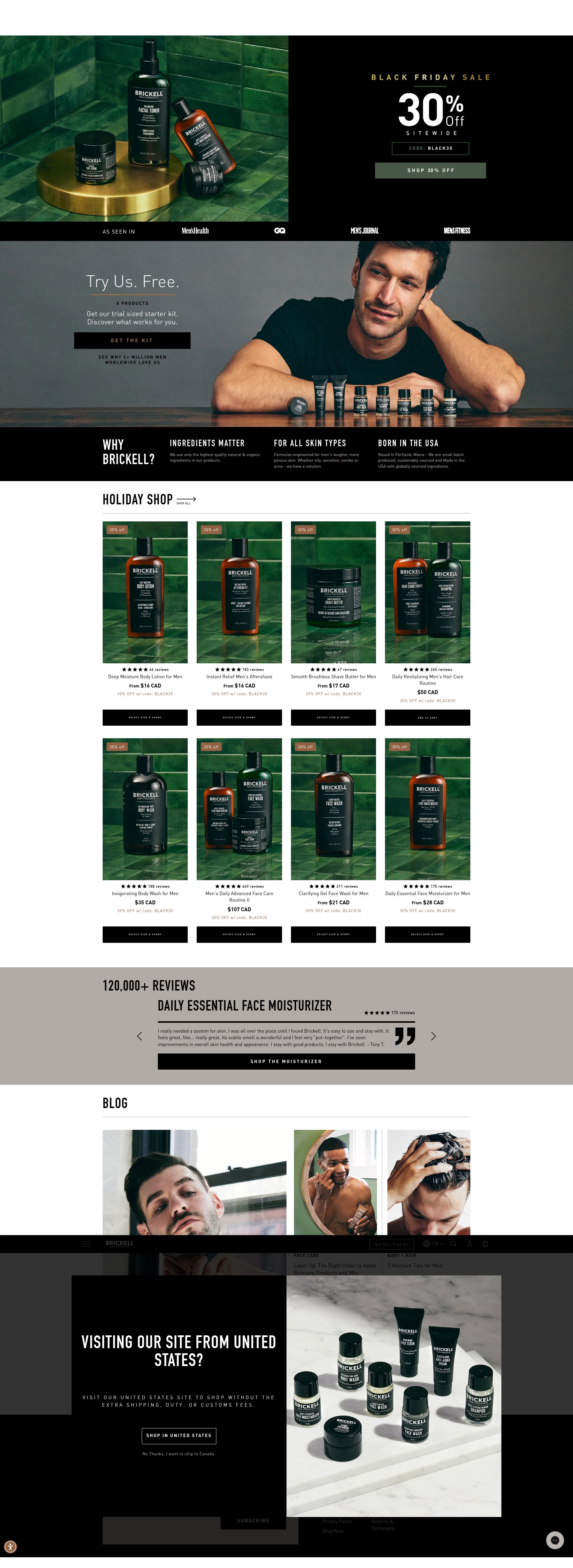 Screenshot of brickellmensproducts.ca