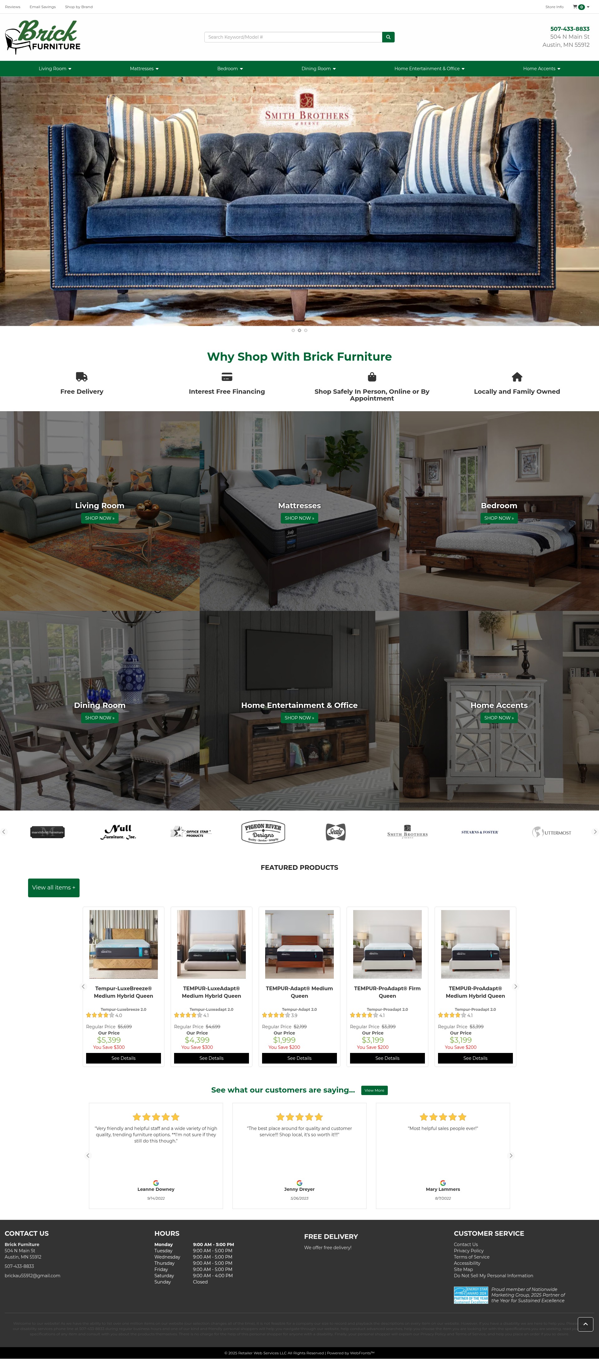 Screenshot of brickfurnituremn.com