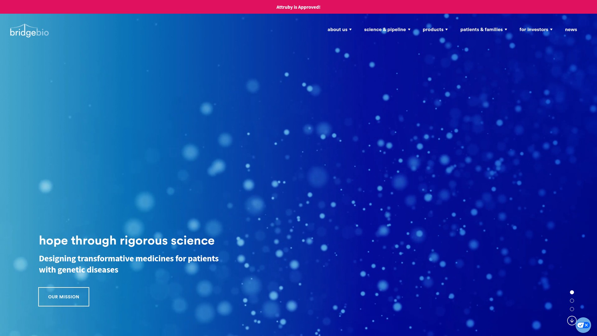 Screenshot of bridgebio.com