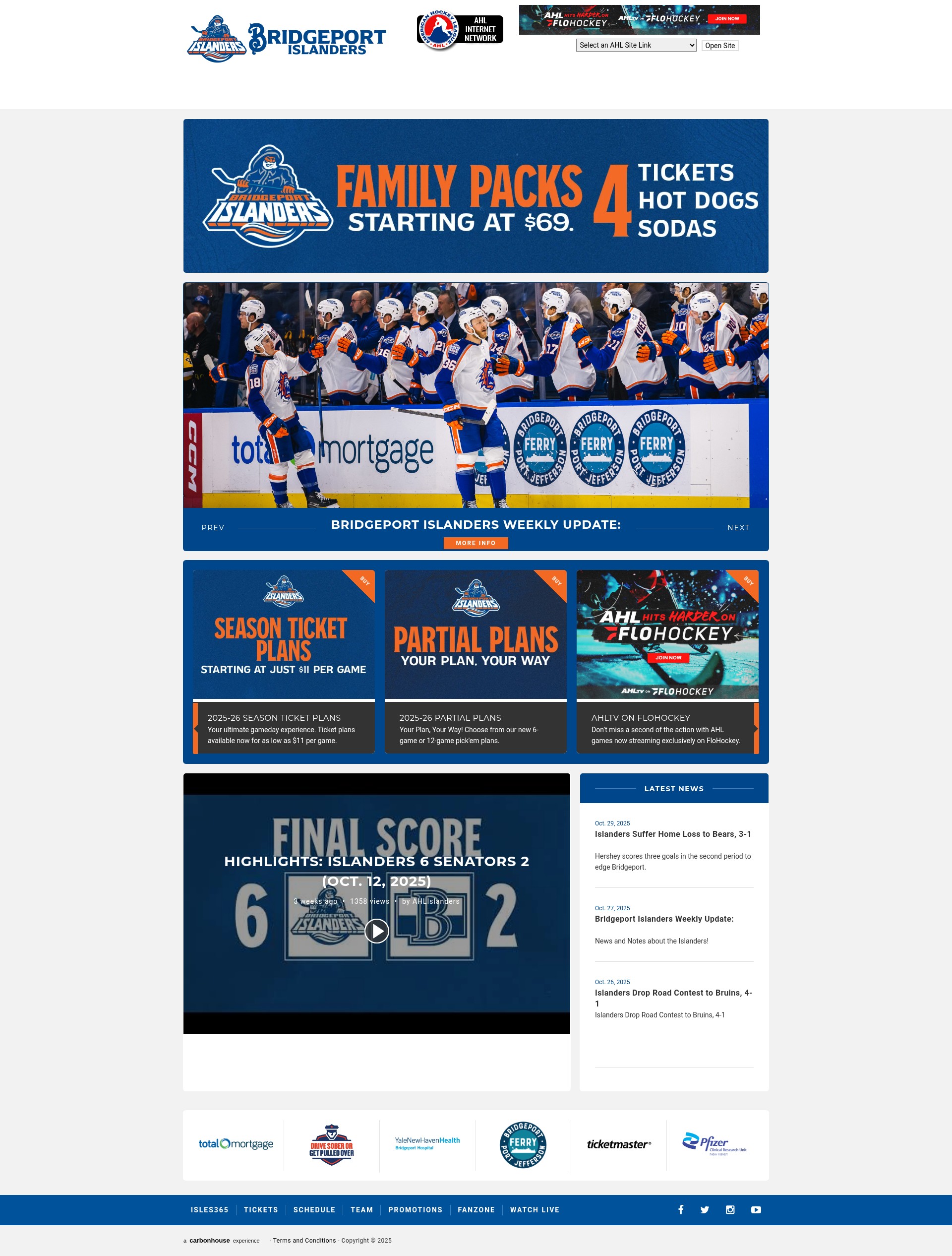 Screenshot of bridgeportislanders.com