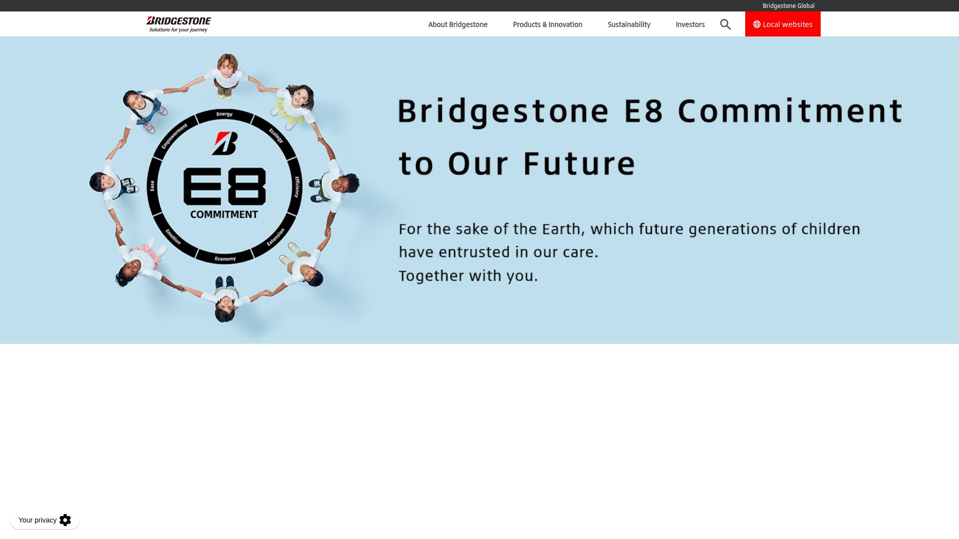 Screenshot of bridgestone.com